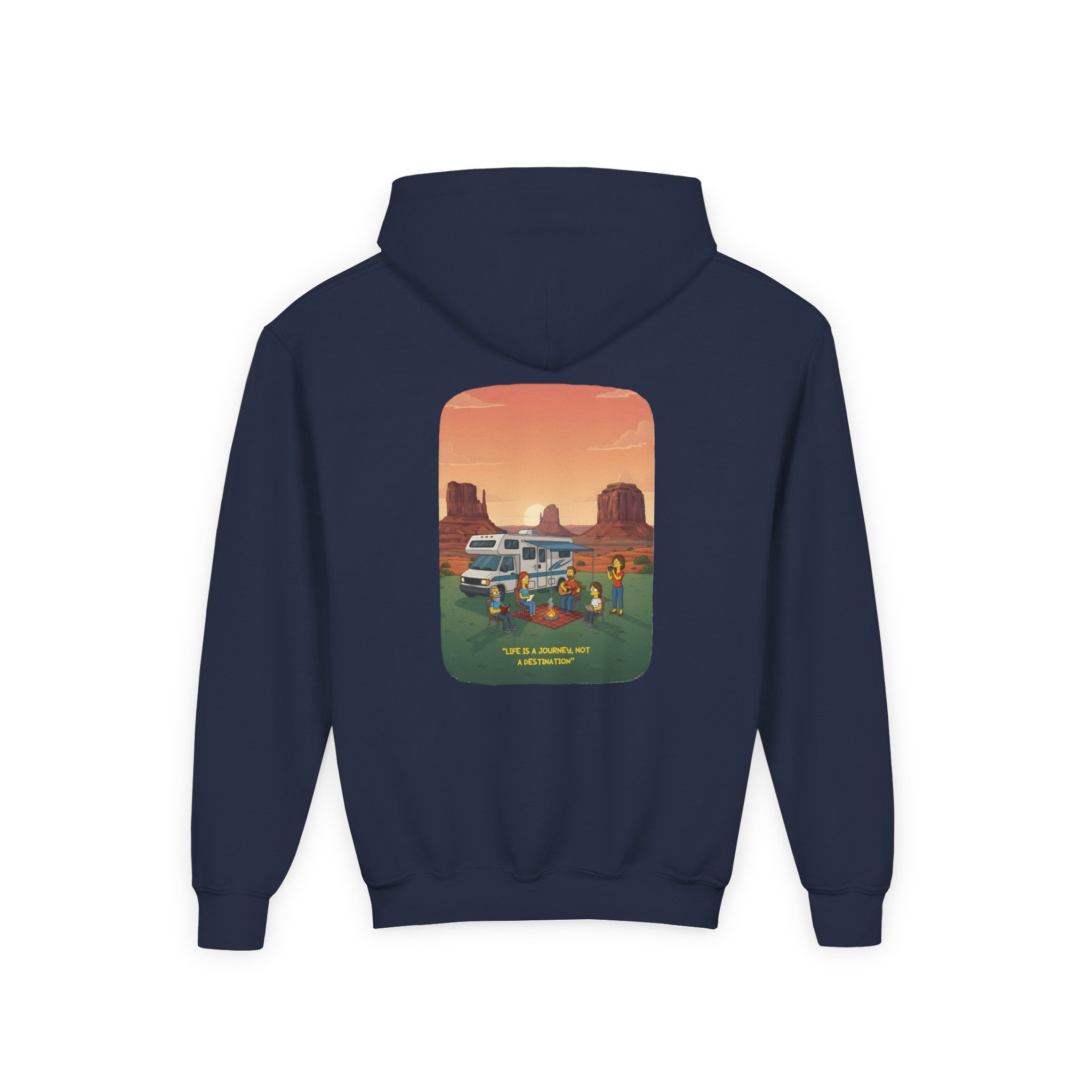 Youth Hoodie(Gildan) – "Life Is A Journey-Not A Destination" (Design Sitcom-Line)