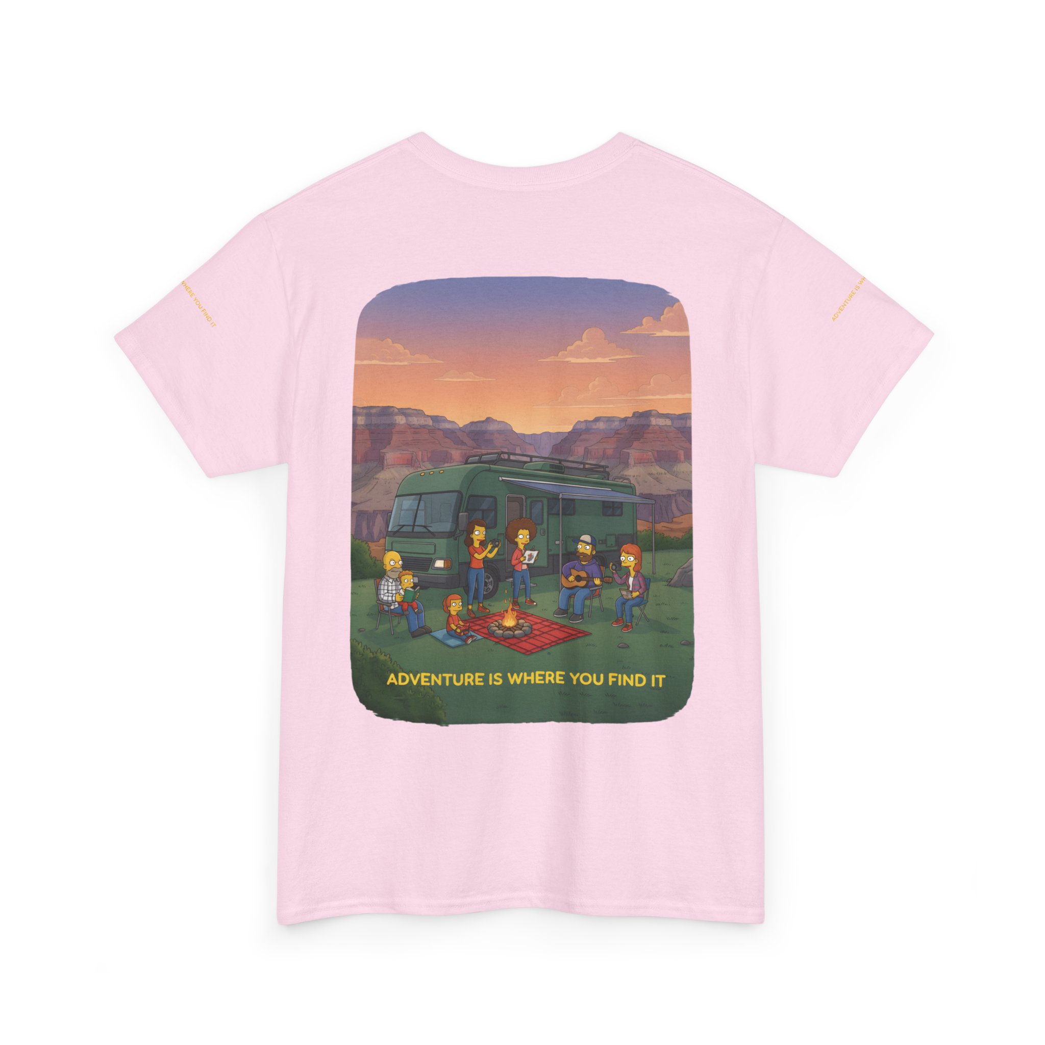 Unisex Heavy Cotton Tee — "Adventure Is Where You Find It" Design Sitcom-Line