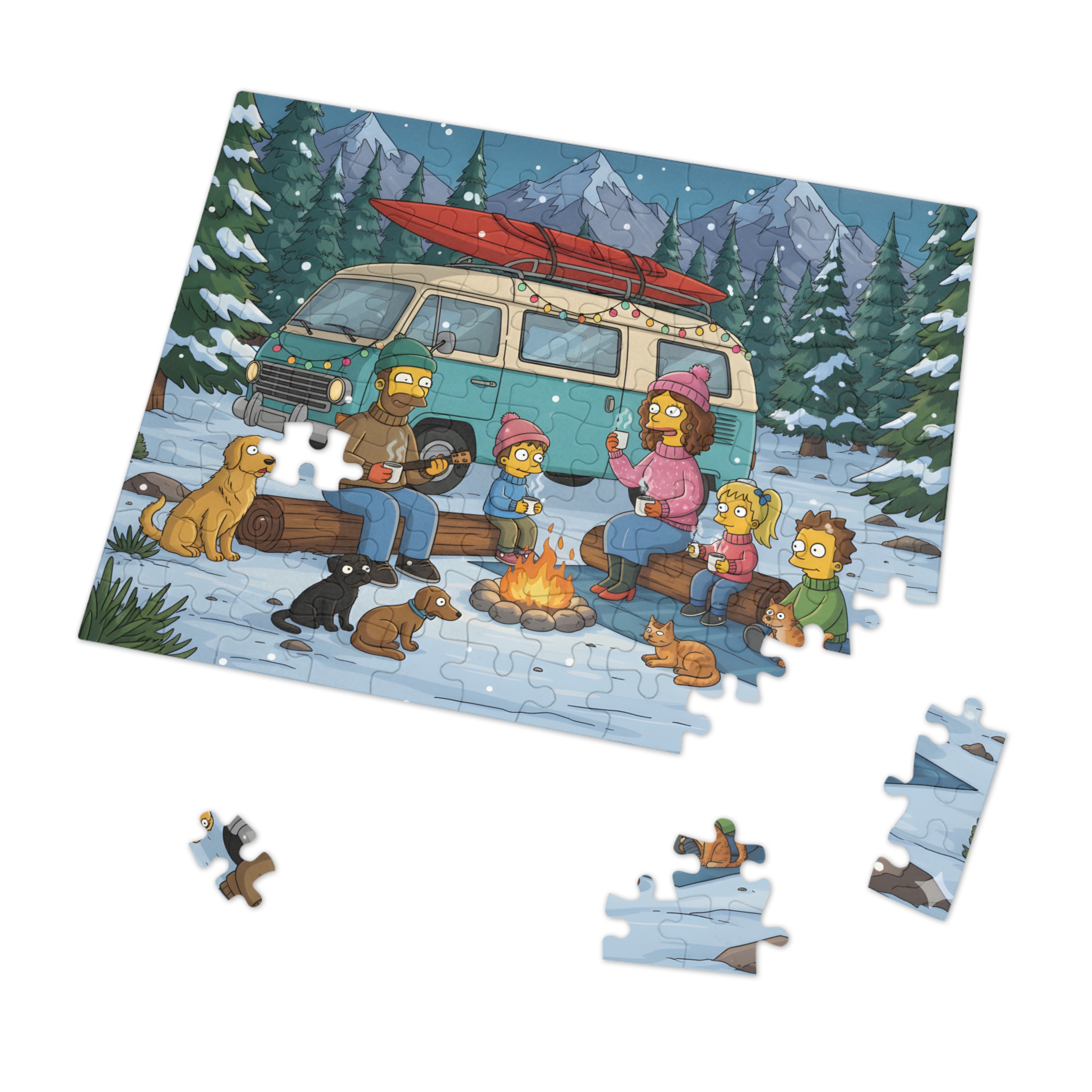 Jigsaw Puzzle with Tin — Scenic Jigsaw for Cozy Holidays