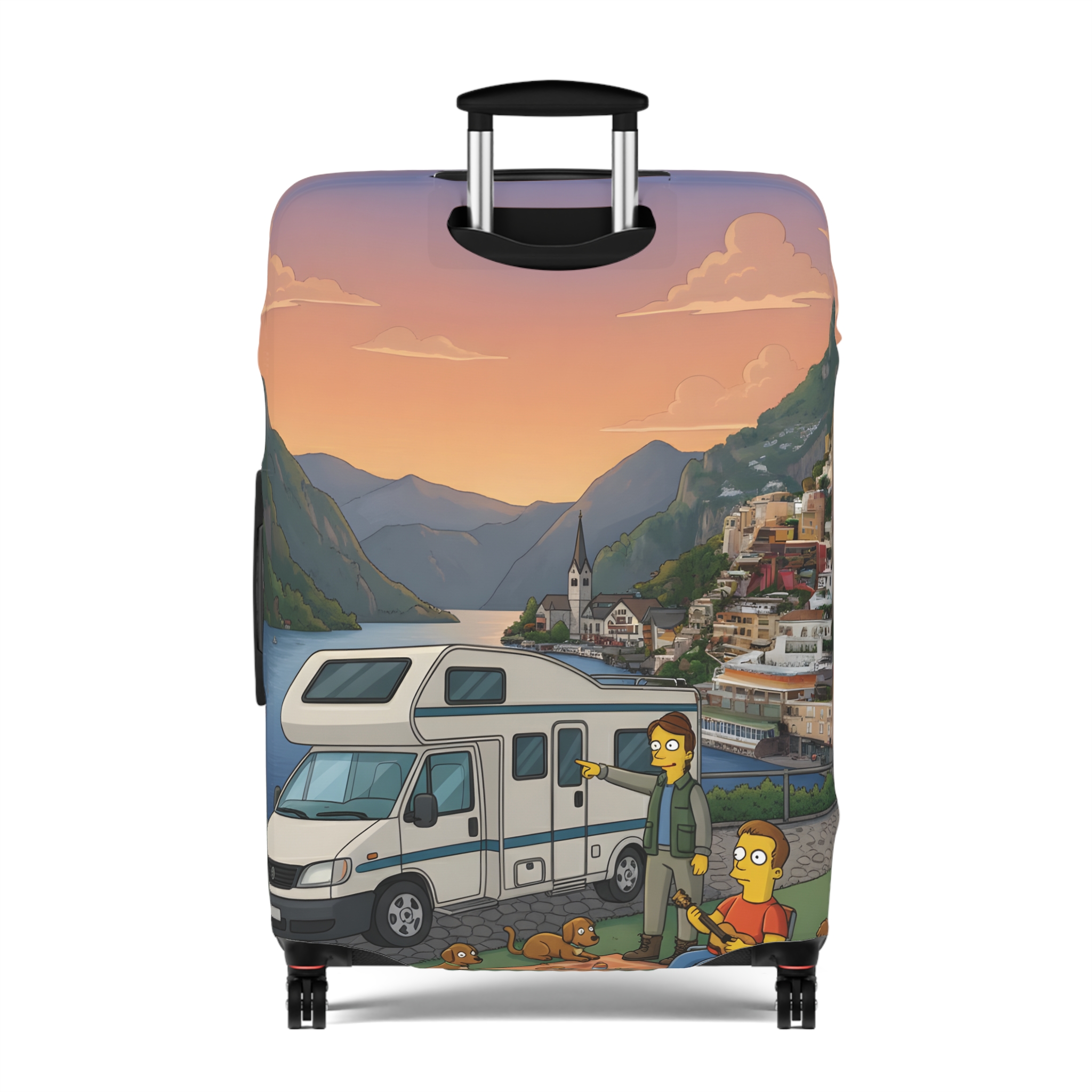 Luggage Cover — Adventure Camper Sketch Travel Suitcase(Design Sitcom-Line)