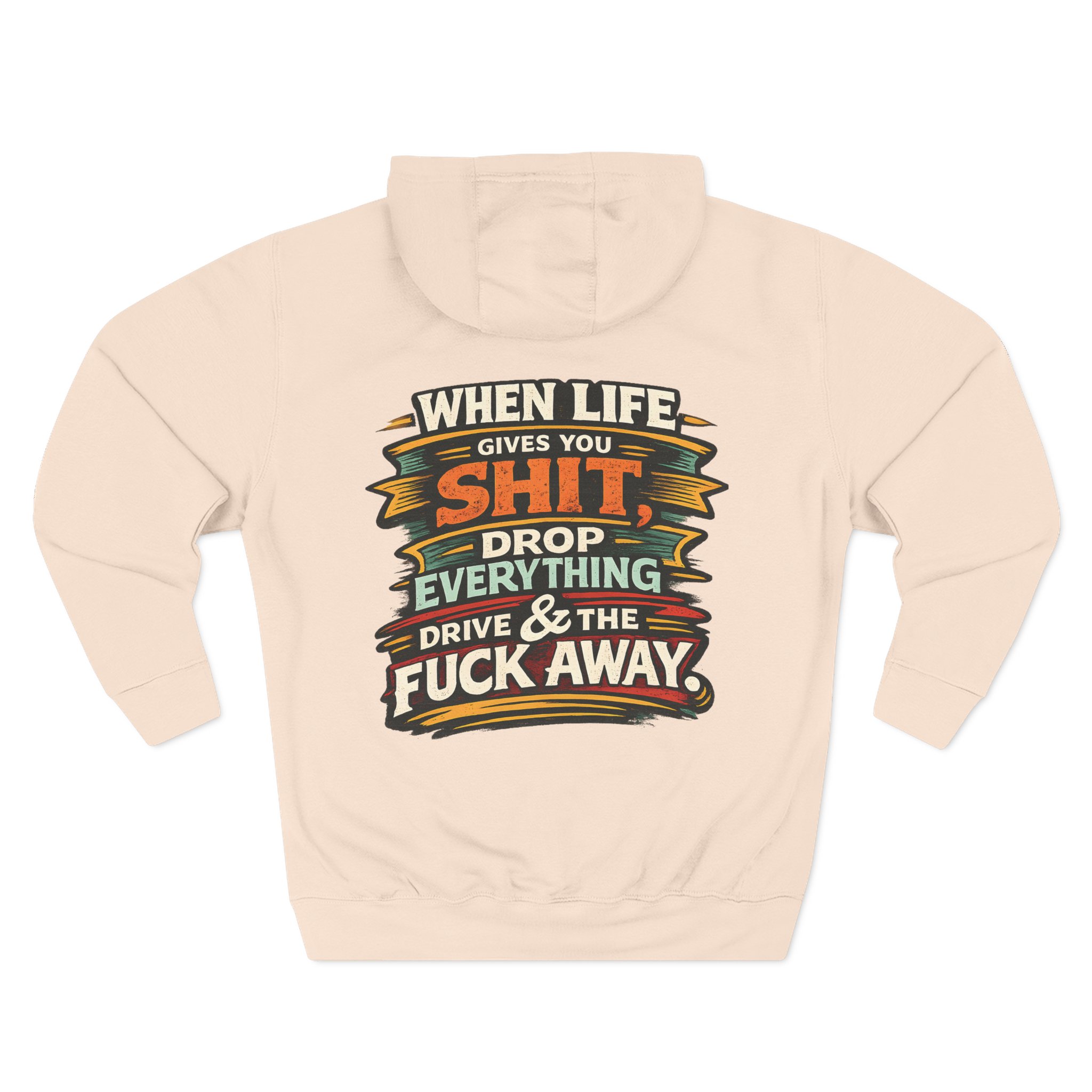 4071708329045700875_2048.jpeg Three-Panel Fleece Hoodie - "When Live Gives You Shit" Design F**K-Line
