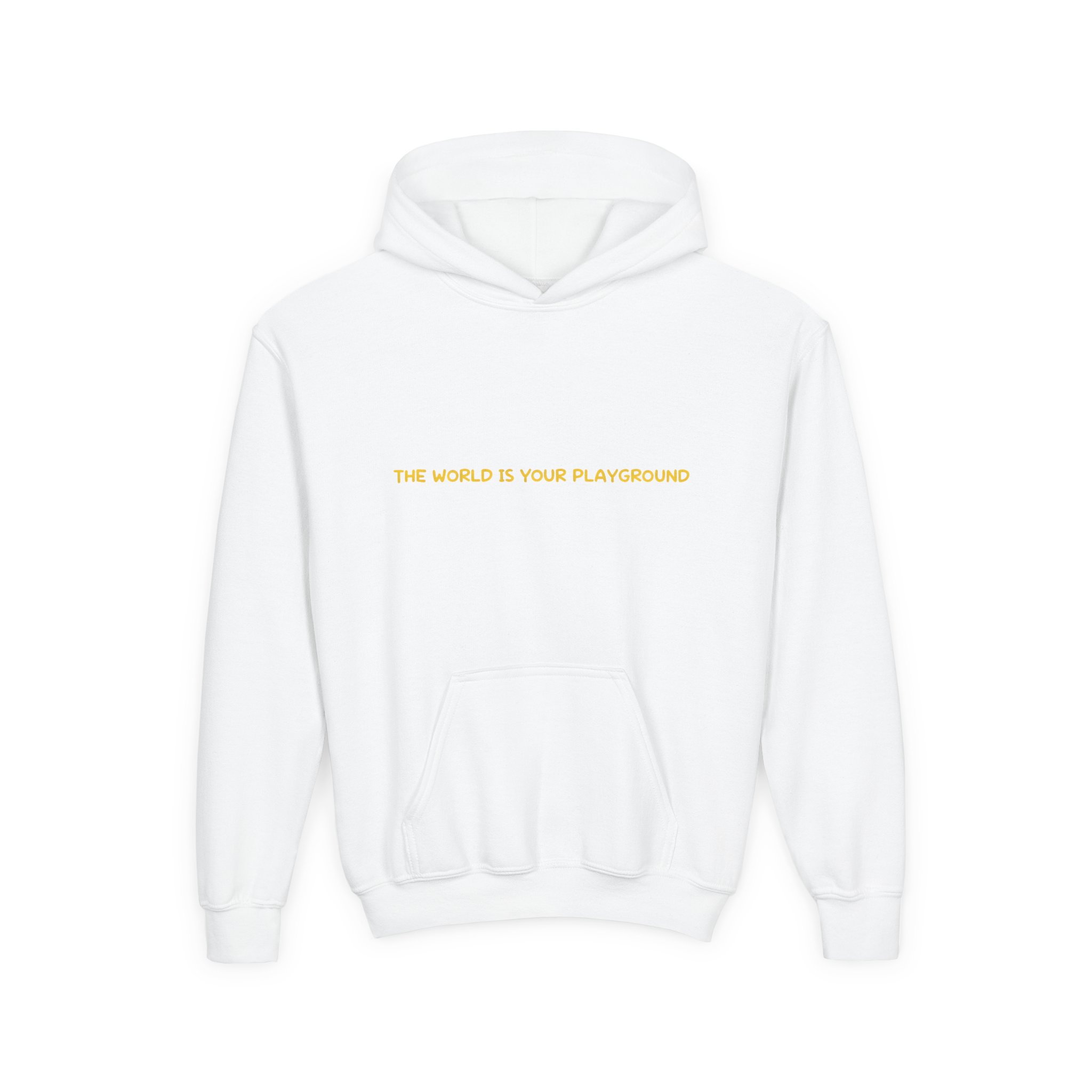 Youth Hoodie(Gildan) – "The World Is Your playground" (Design Sitcom-Line)