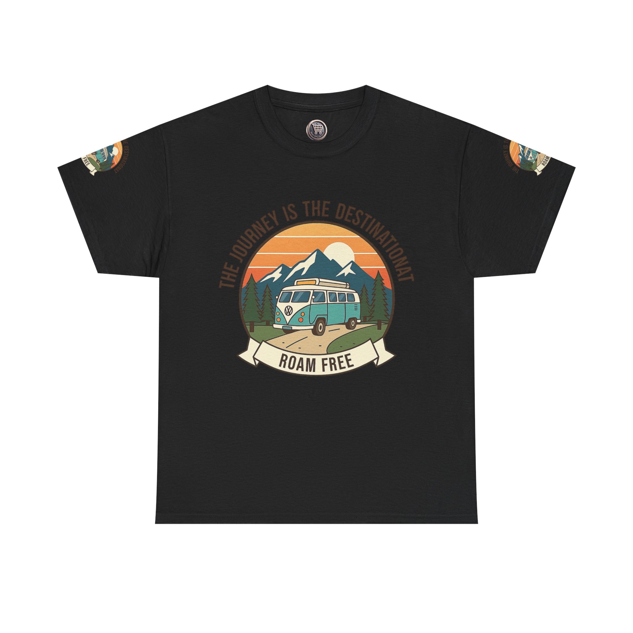 Unisex Heavy Cotton Tee — "The Journey Is The Destination" Roam Free Travel Shirt