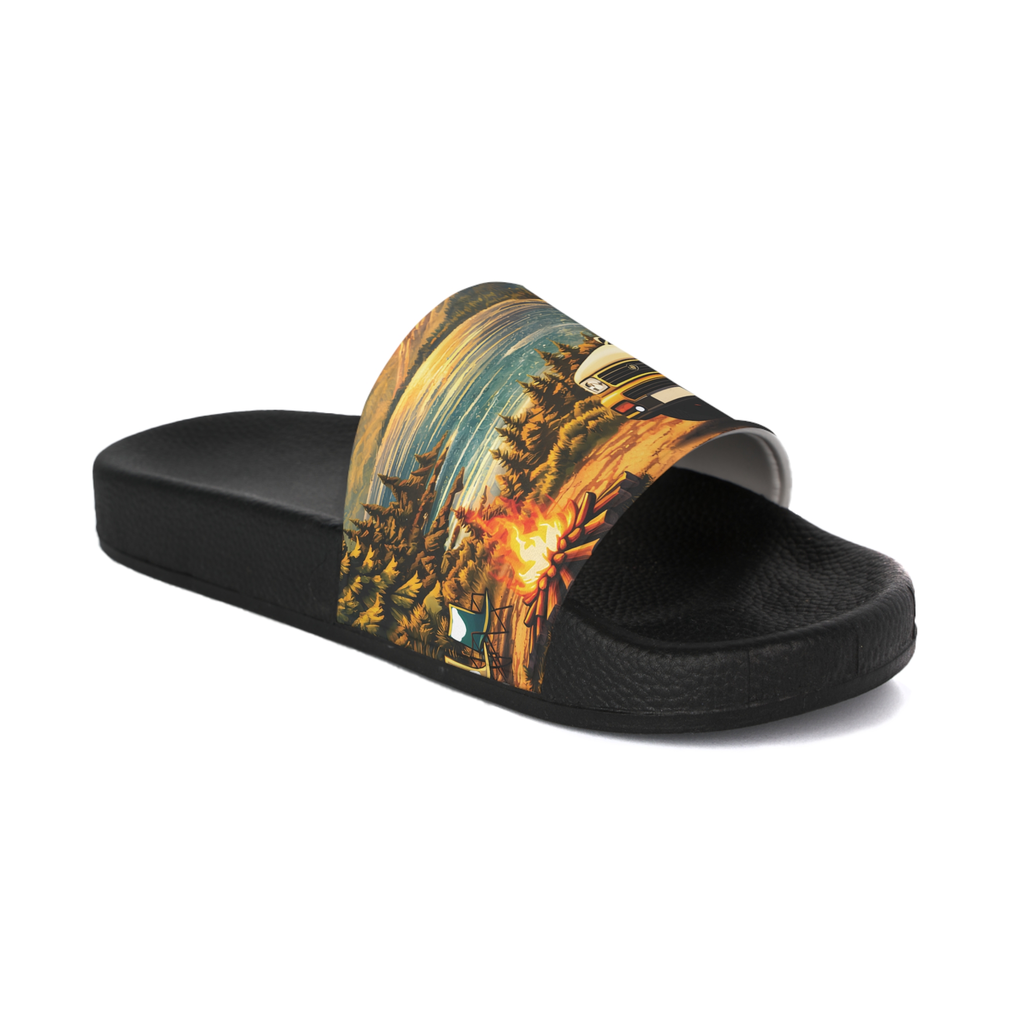 Women's Slide Sandals - Orange Camper Slides (Scenic-Line)
