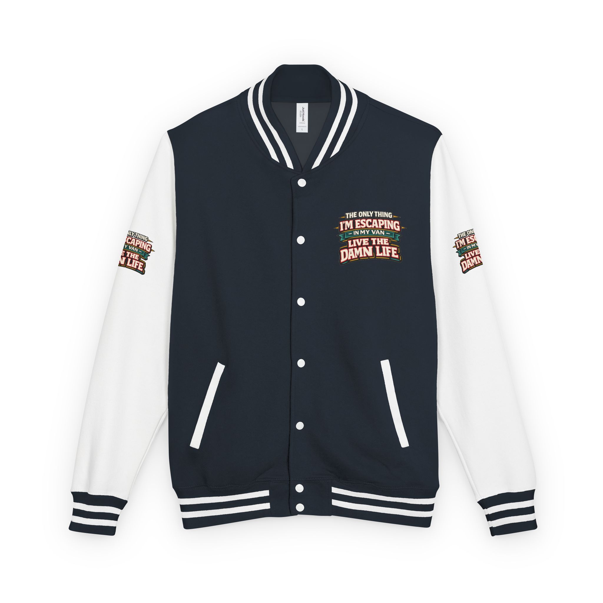 Unisex Heavyweight Letterman Jacket — "The Only Thing I´m Escaping" Design F**K-Line