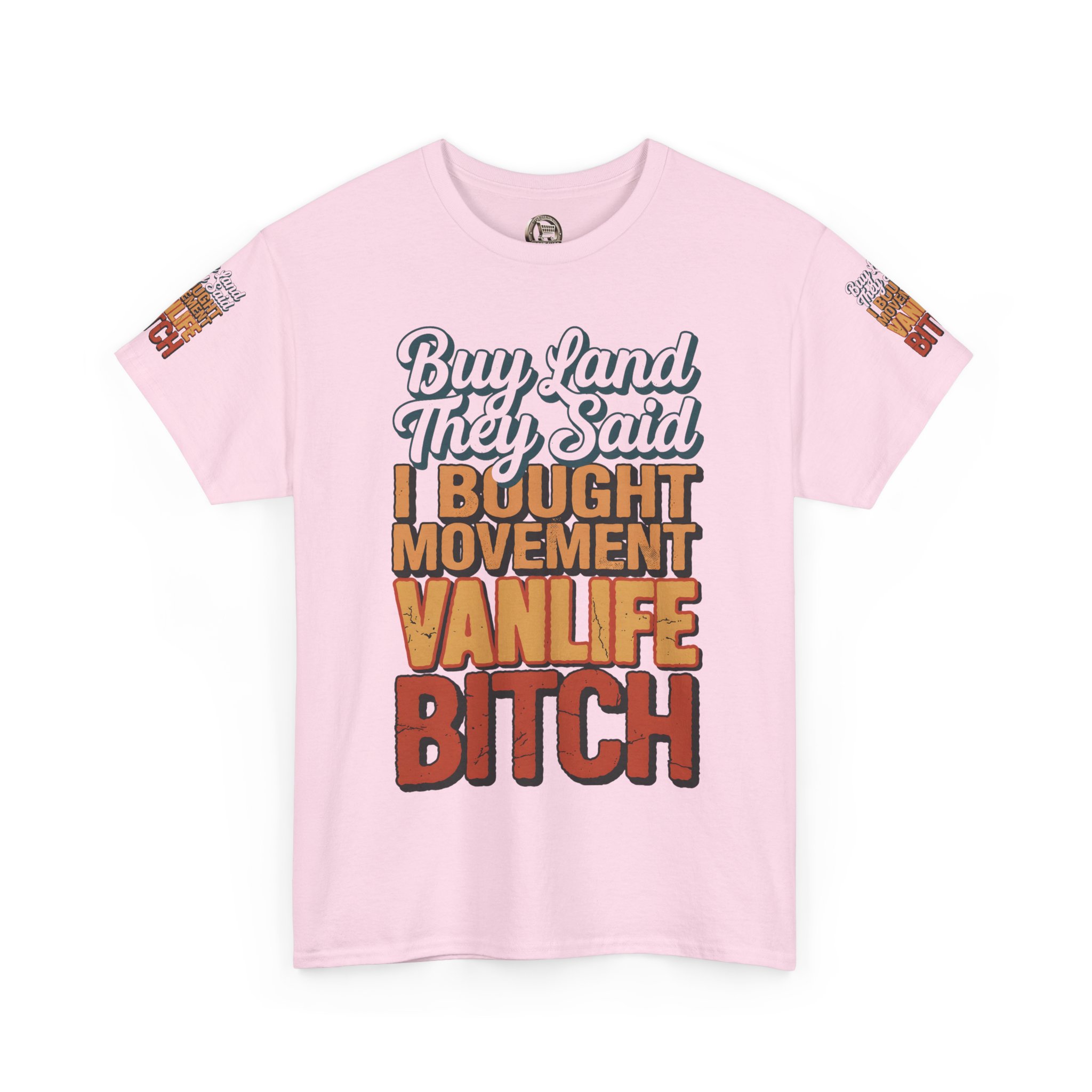 Unisex Heavy Cotton Tee — "Buy Land They Said" Design F**K-Line