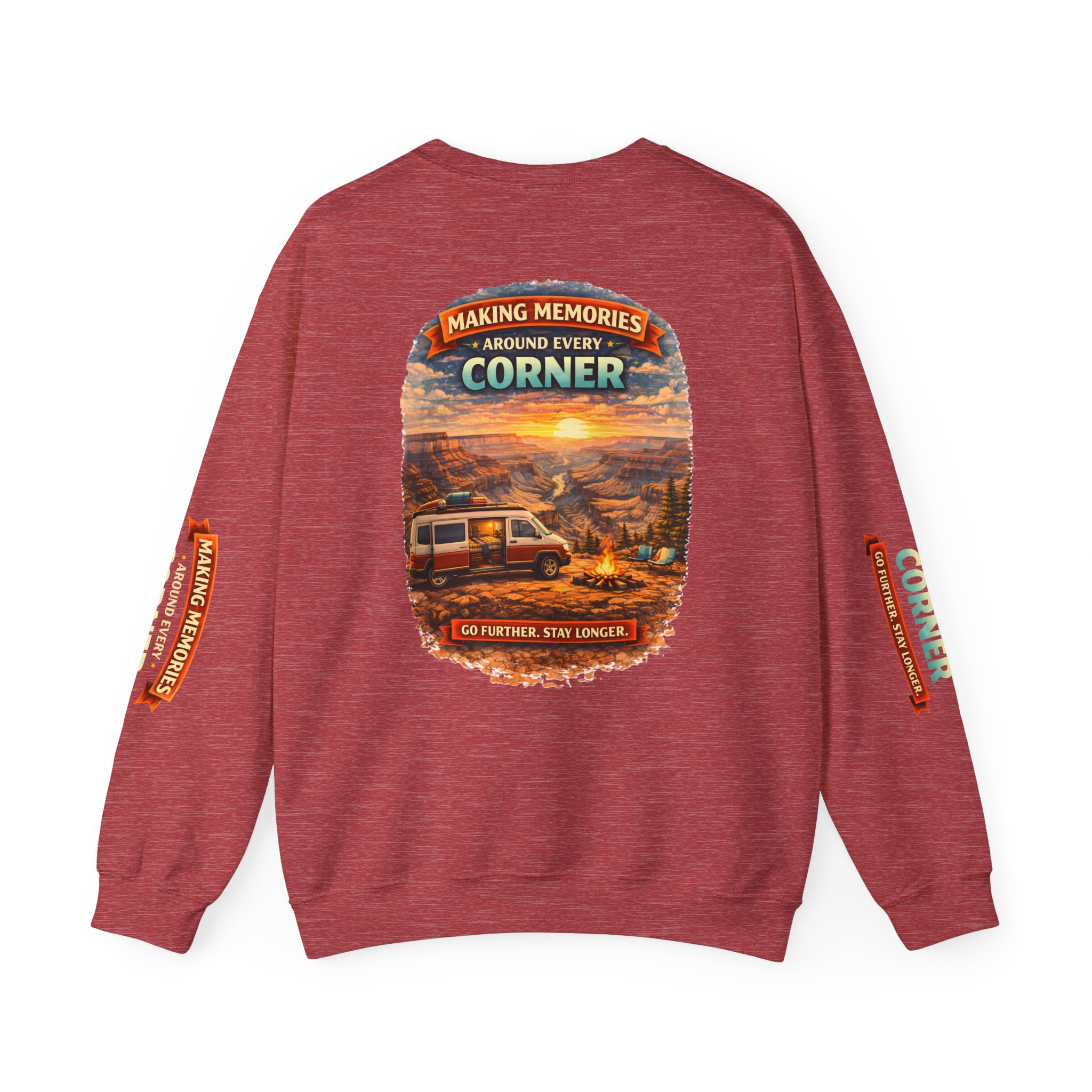 Unisex Heavy Blend™ Crewneck Sweatshirt — "Making Memories Around Every Corner" Design Scenic-Line