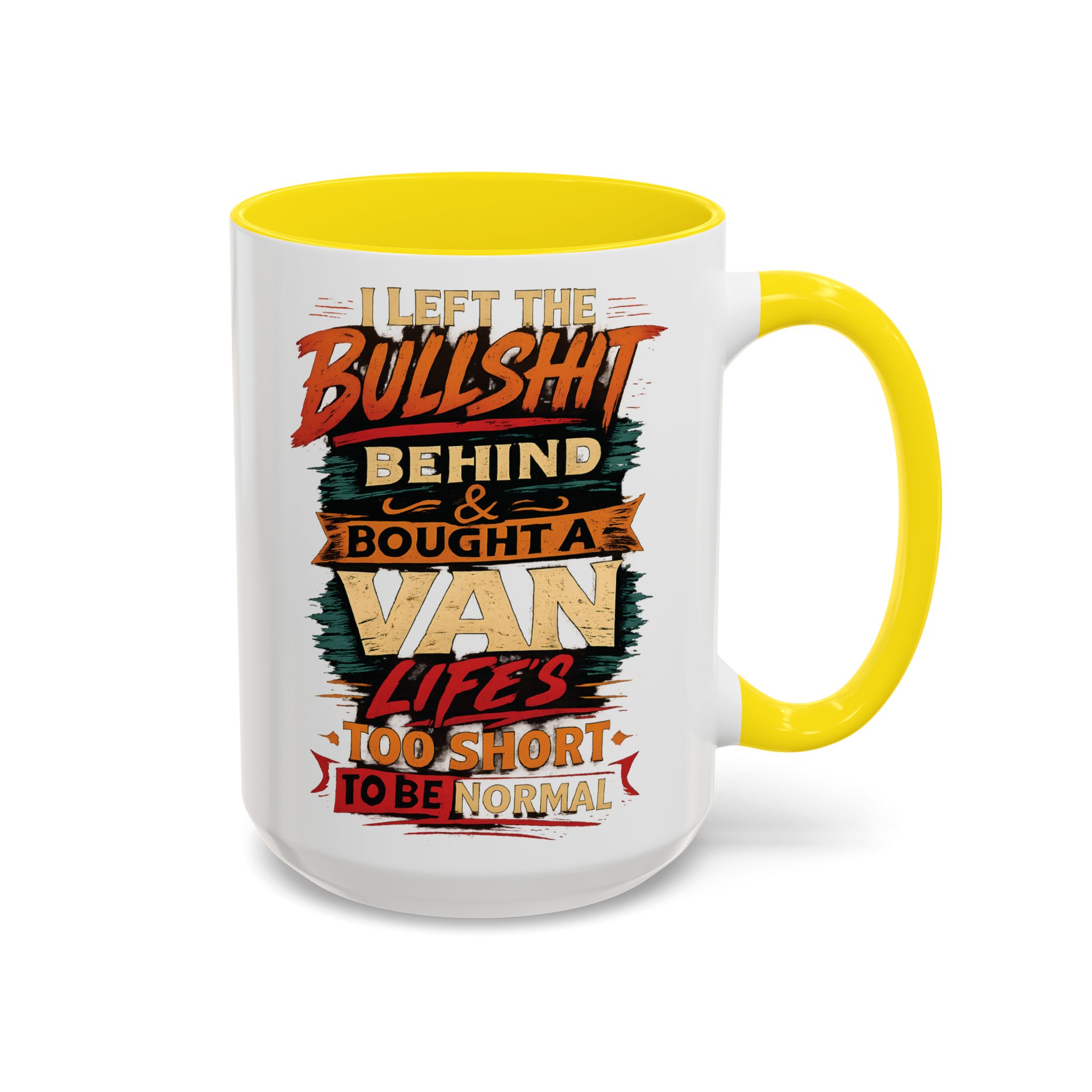 Accent Coffee Mug (11, 15oz) — "I Left The Bullshit" Design F**K-Line