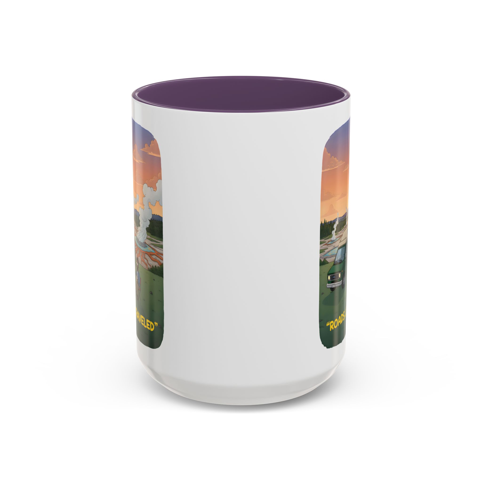 Accent Coffee Mug (11, 15oz) — "Roads Less Traveled" Design Sitcom-Line