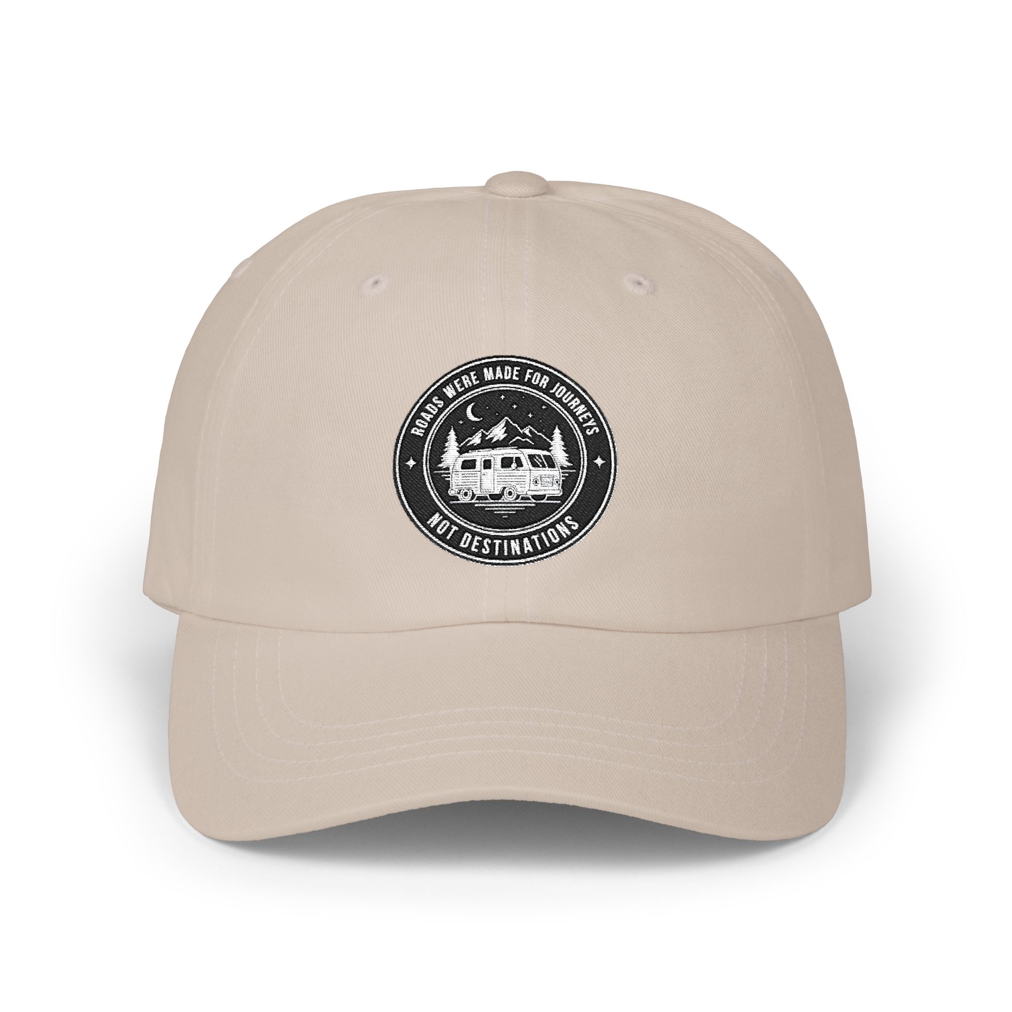 Dad Cap - "ROAD WHERE MADE FOR JOURNEYS-NOT DESTINATIONS" Vintage National Park Stamp Hat