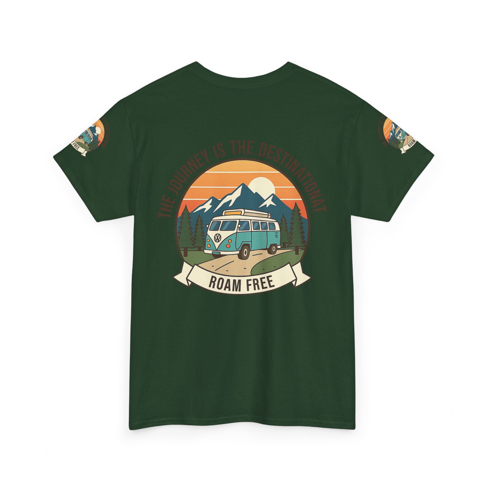 Unisex Heavy Cotton Tee — "The Journey Is The Destination" Roam Free Travel Shirt