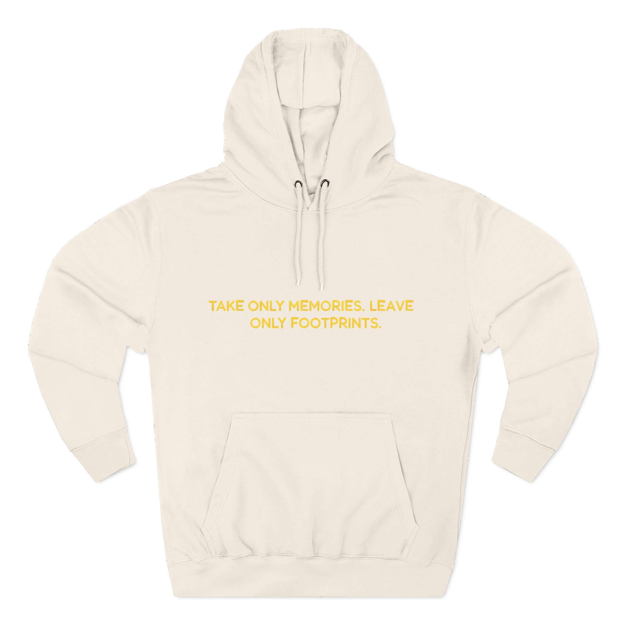 4099134809161379172_2048.jpeg Three-Panel Fleece Hoodie - "Take Only Memories-Leave Only Footprints" Design Sitcom-Line