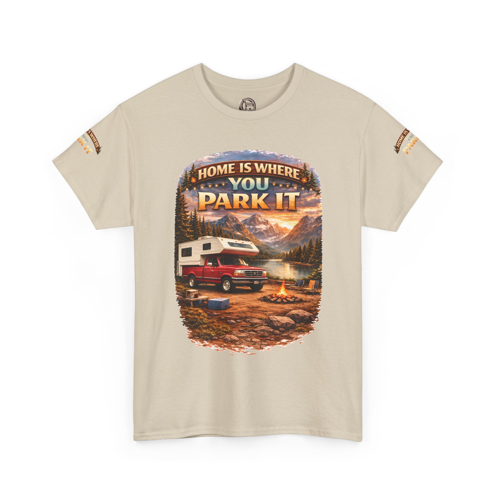 4101163426982351332_2048.jpeg Unisex Heavy Cotton Tee — "Home Is Where You Park It" Design Scenic-Line
