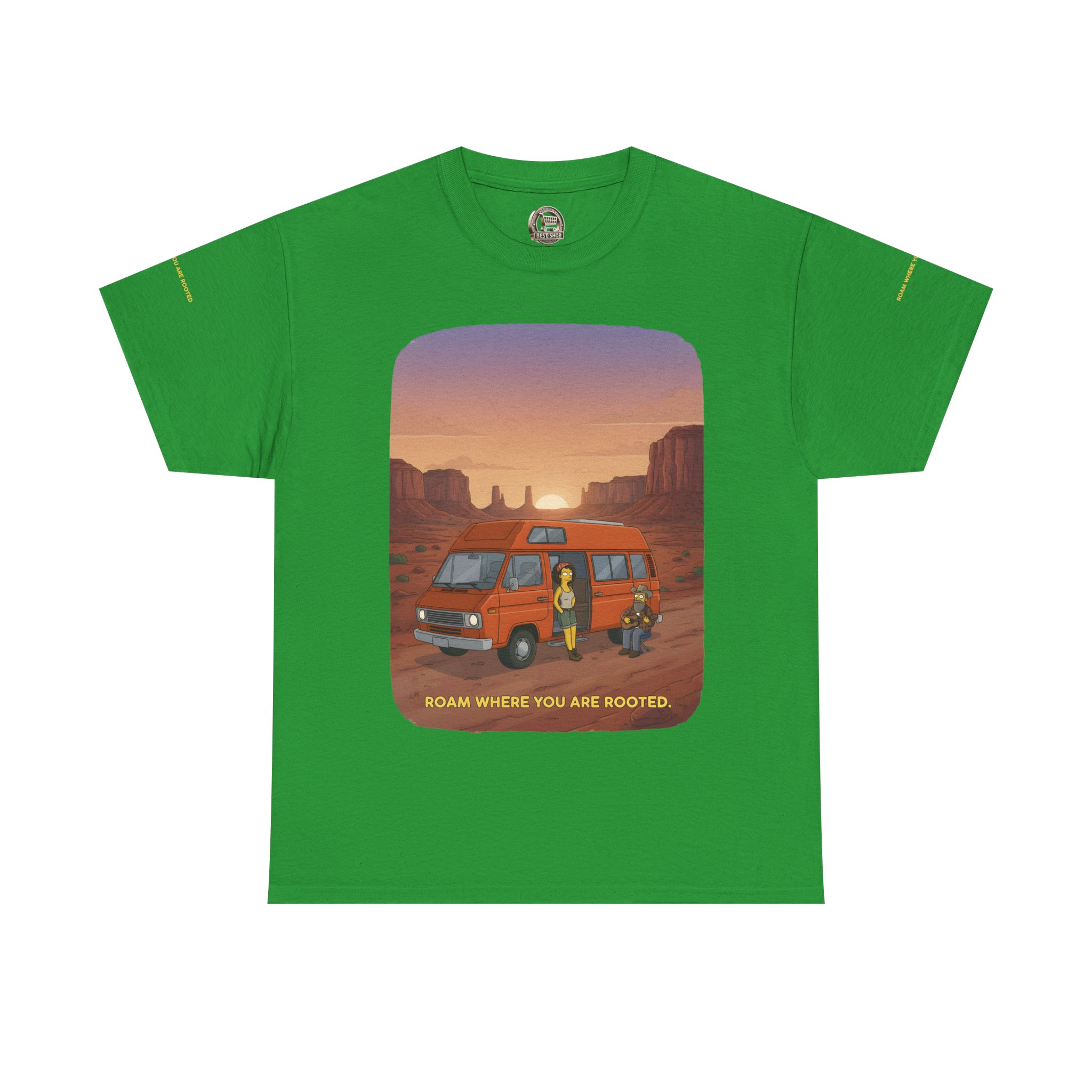 Unisex Heavy Cotton Tee — "Roam Where You Are Rooted" Design Sitcom-Line