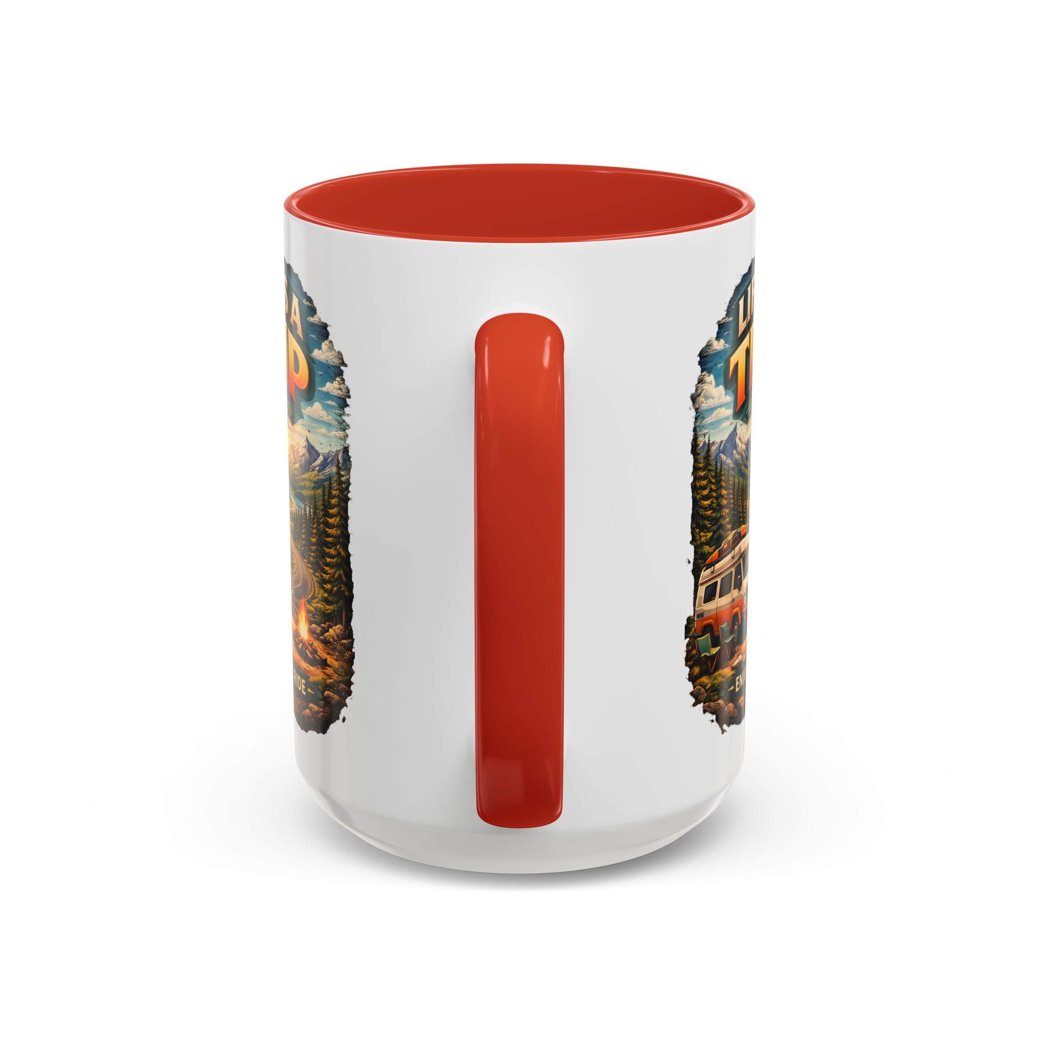 Accent Coffee Mug (11, 15oz) — "Life s A Trip" Design Scenic-Line