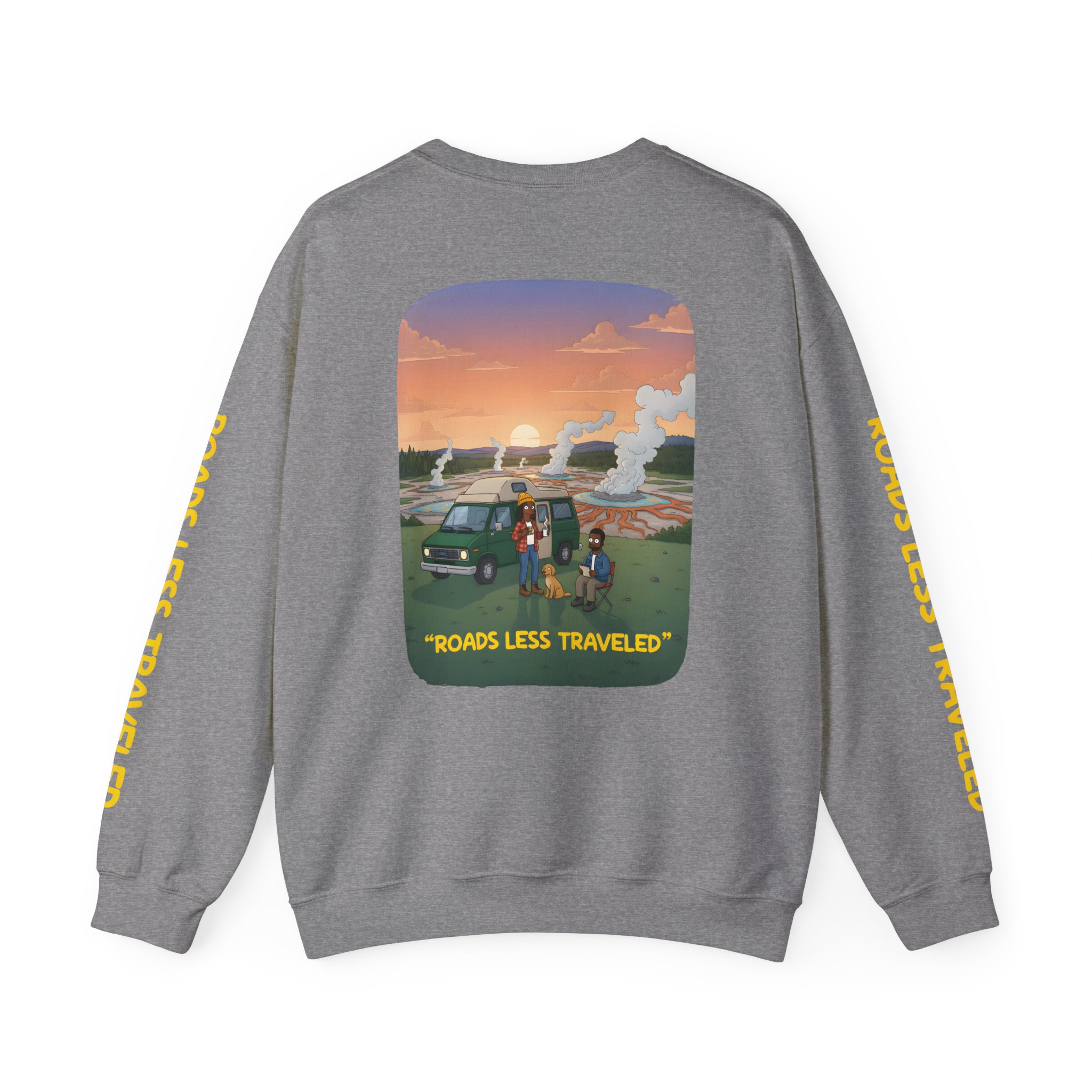 Unisex Heavy Blend™ Crewneck Sweatshirt — "Roads Less Traveled" Design Sitcom-Line