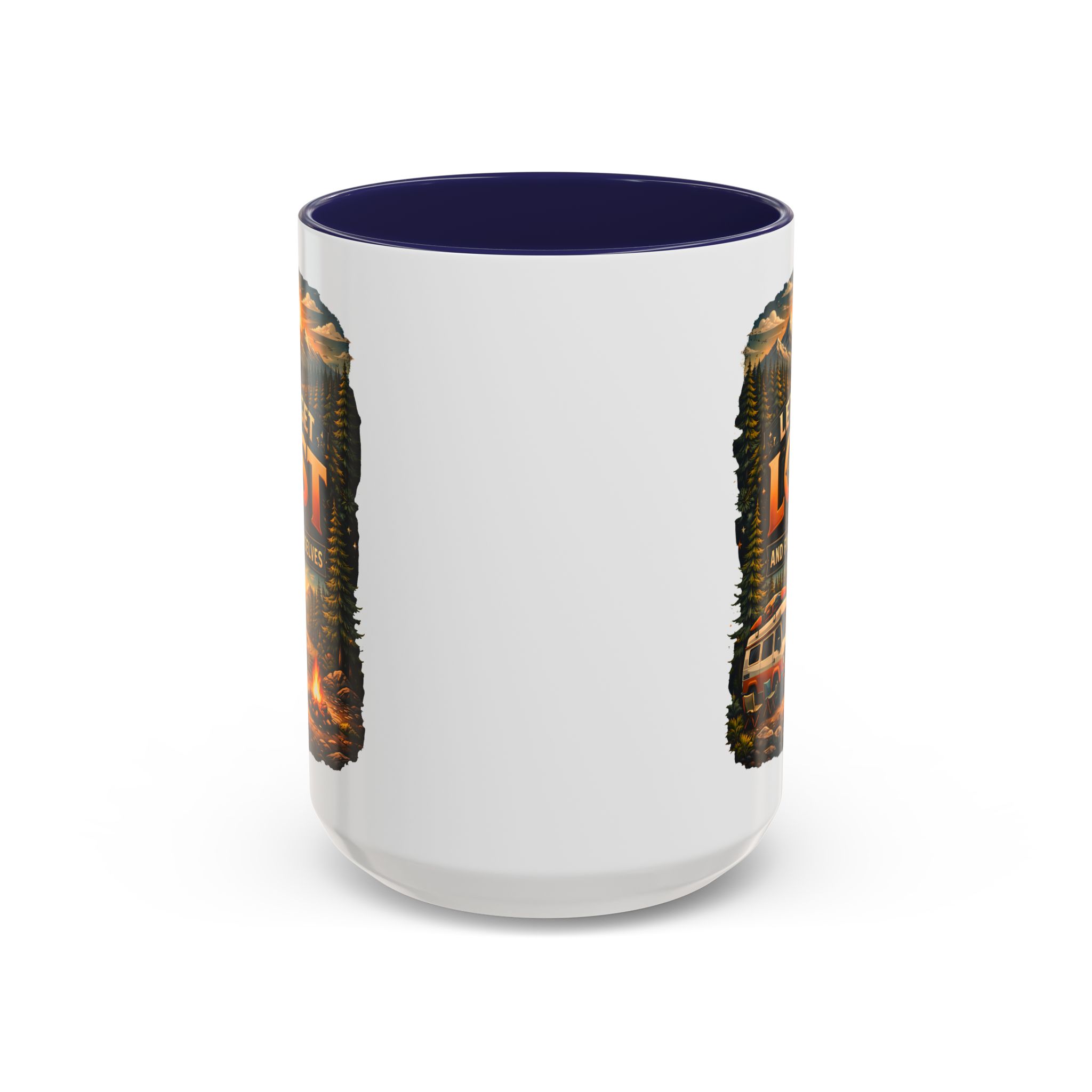 Accent Coffee Mug (11, 15oz) — "Let´s Get Lost And Find Ourselfs" Design Scenic-Line