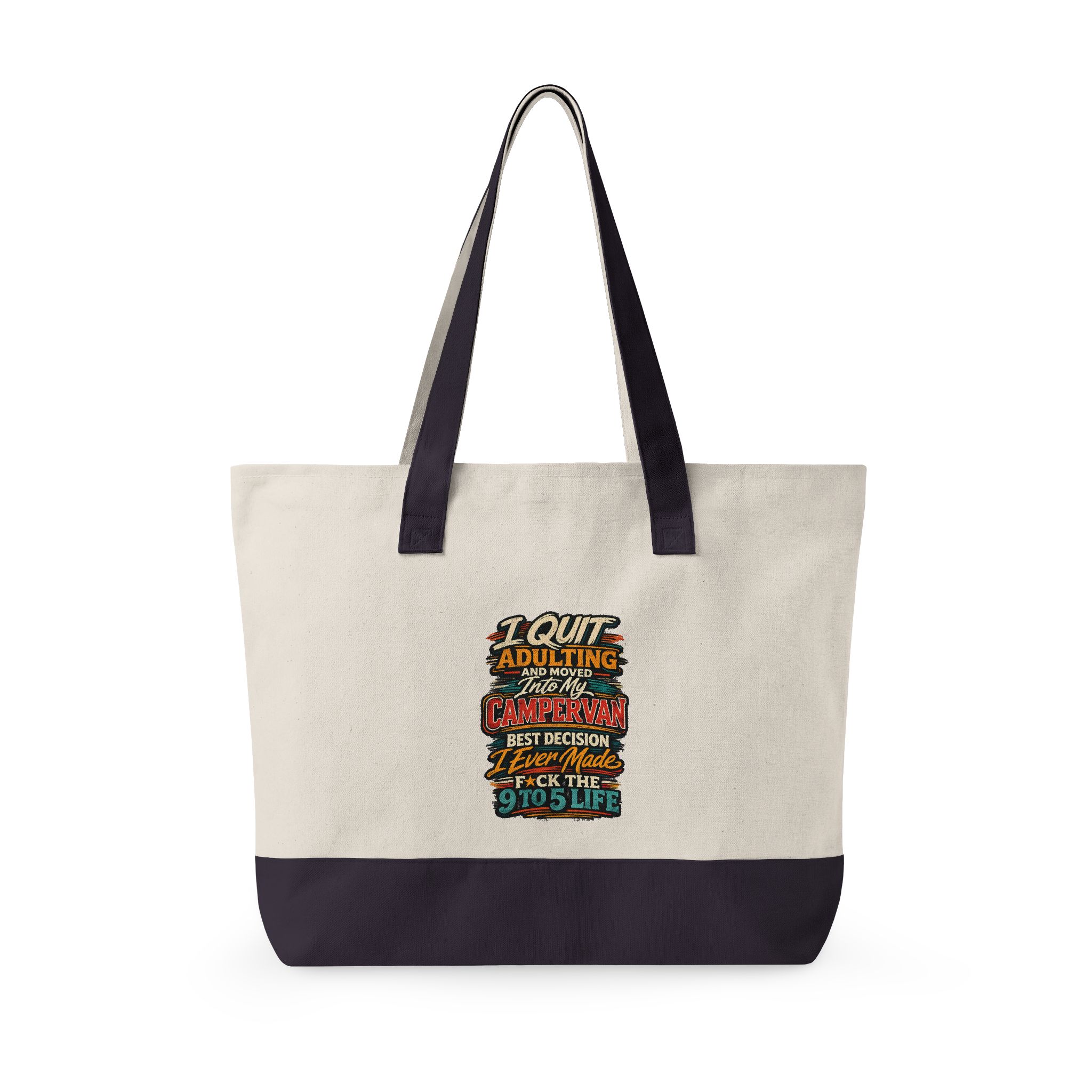 Zippered Canvas Tote — "I Quit Adulting" (Design F**K-Line)