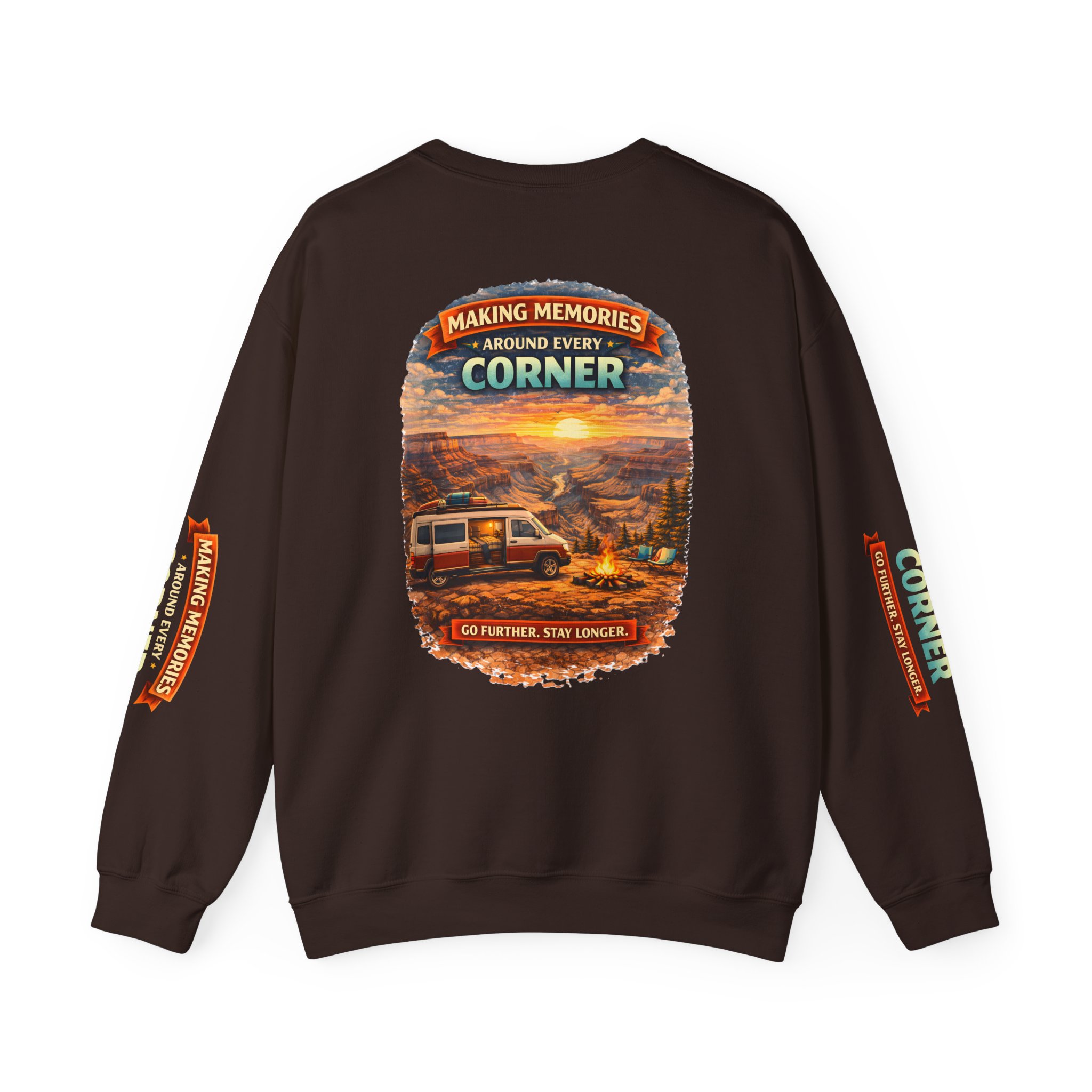 Unisex Heavy Blend™ Crewneck Sweatshirt — "Making Memories Around Every Corner" Design Scenic-Line