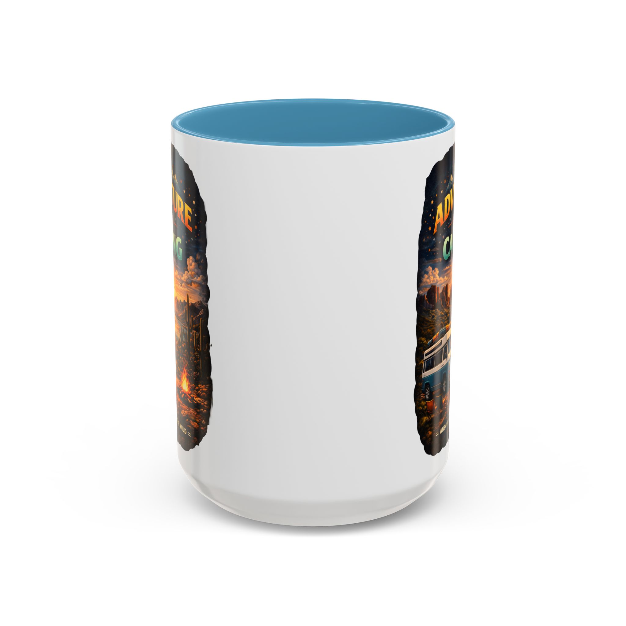 Accent Coffee Mug (11, 15oz) — "Adventure Is Calling" Design Scenic-Line