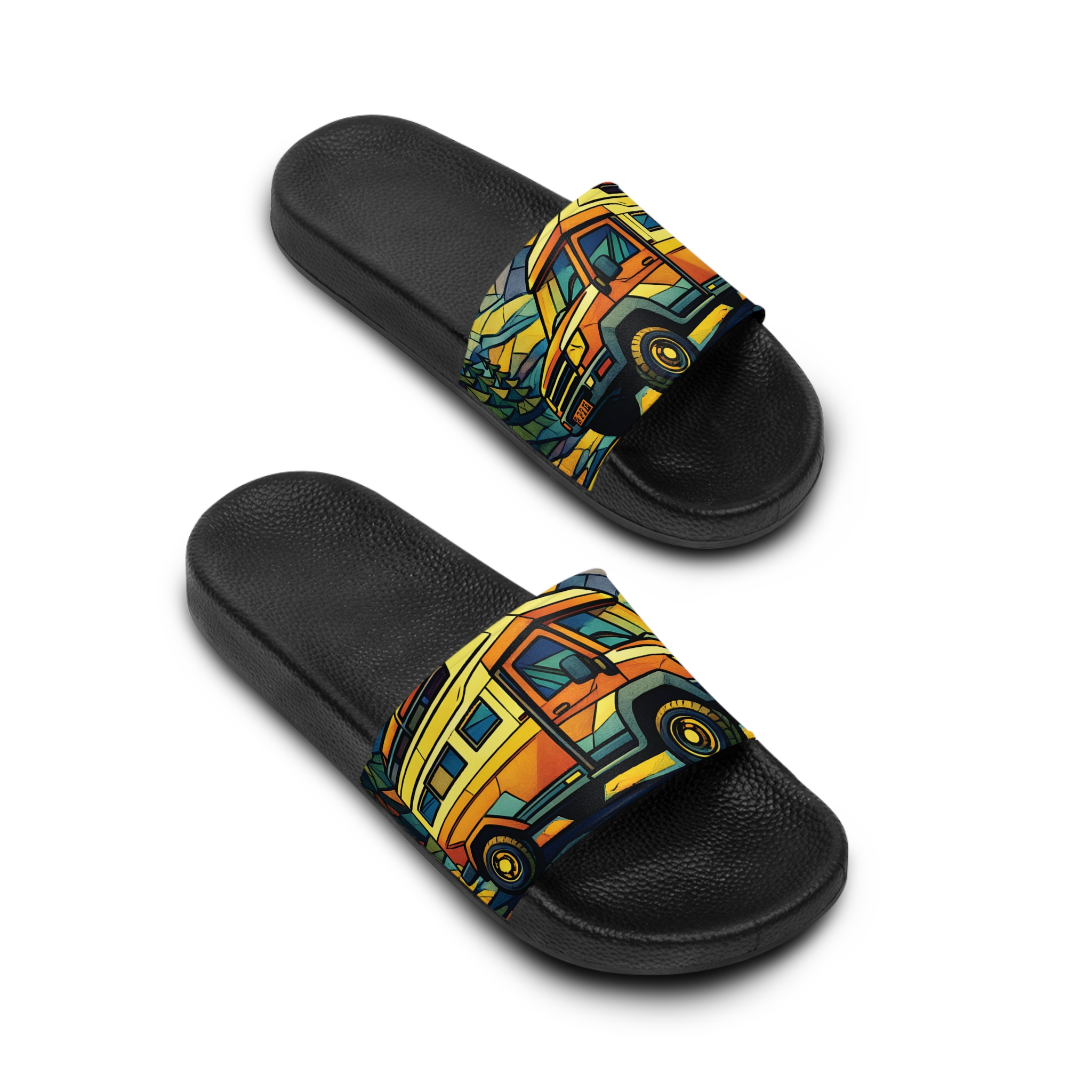 413769774844928826_2048.jpeg Women's Slide Sandals - Vintage Camper Slides (Cubic-Line)