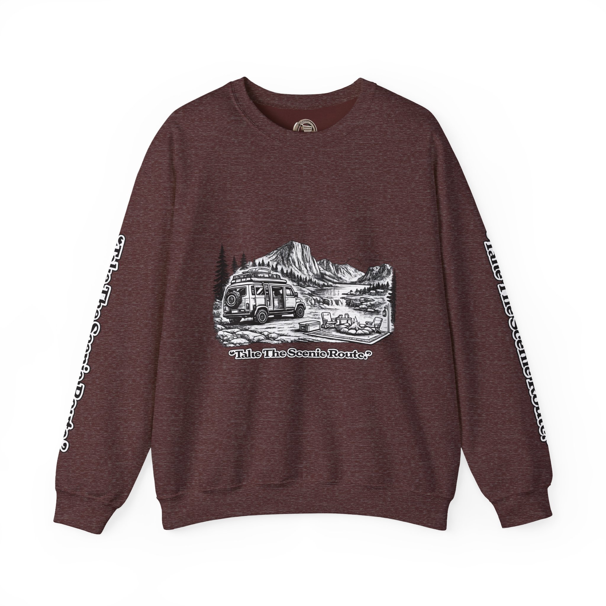 4140741947265643302_2048.jpeg Unisex Heavy Blend™ Crewneck Sweatshirt — "Take The Scenic Route" Design Minimal-Line