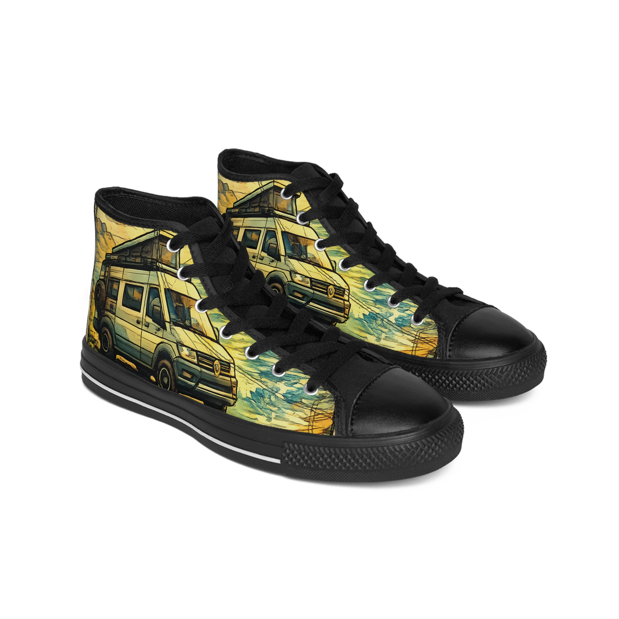 Women's Classic Sneakers – VW Camper Print (Cubic-Line)