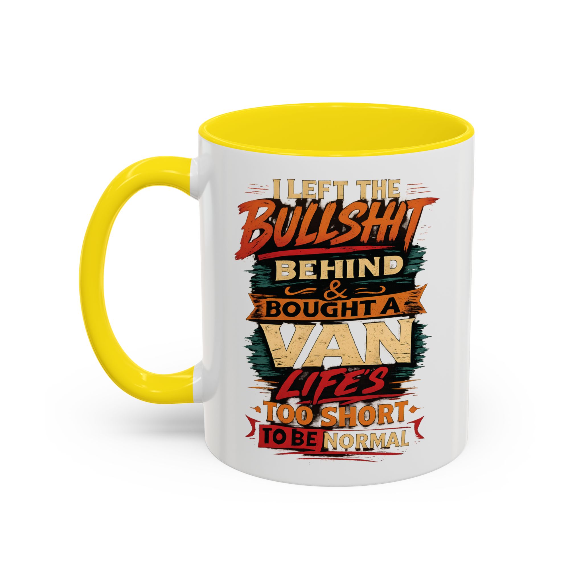 Accent Coffee Mug (11, 15oz) — "I Left The Bullshit" Design F**K-Line