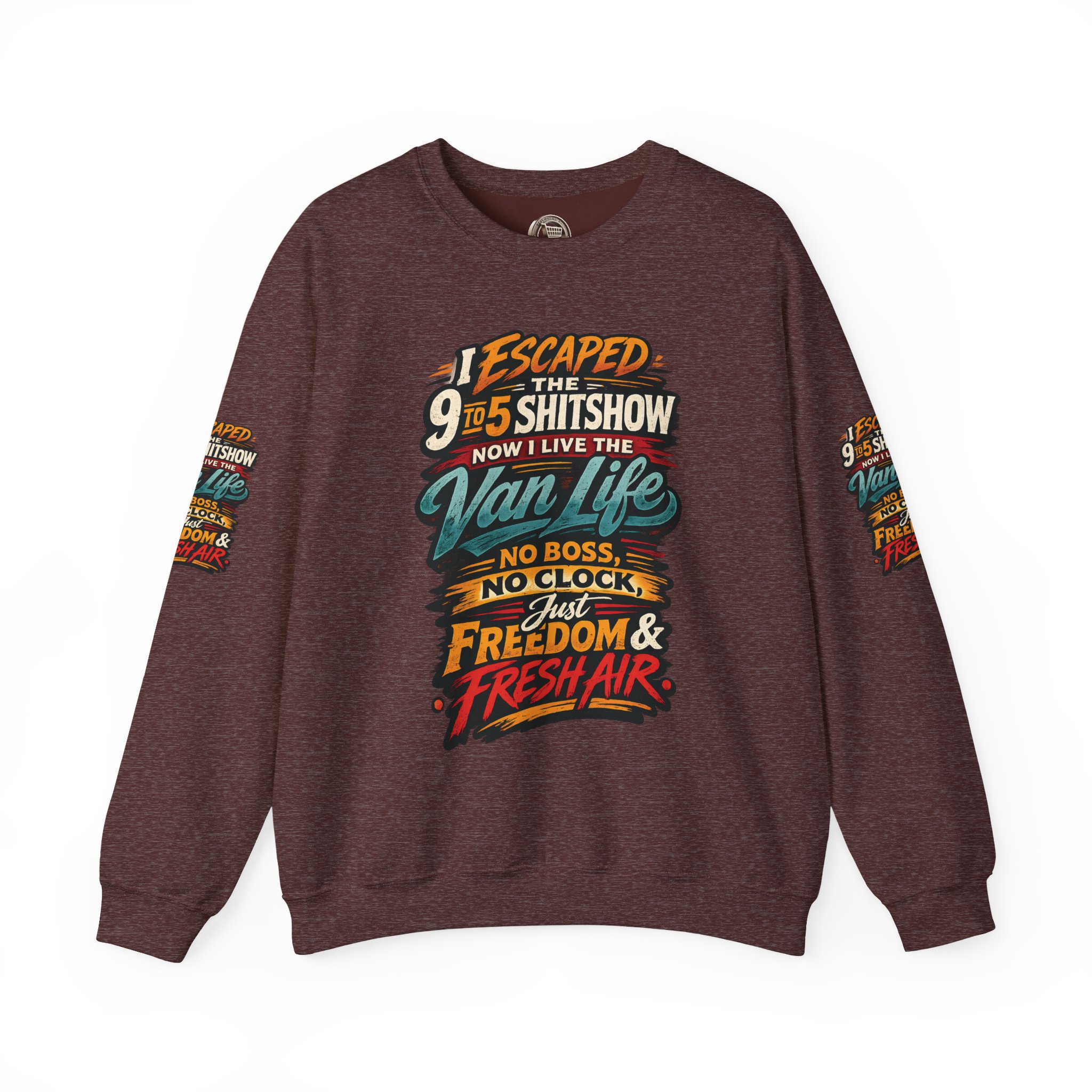 4145057017869826733_2048.jpeg Unisex Heavy Blend™ Crewneck Sweatshirt — "I Escaped The 9 To 5" Design F**K-Line