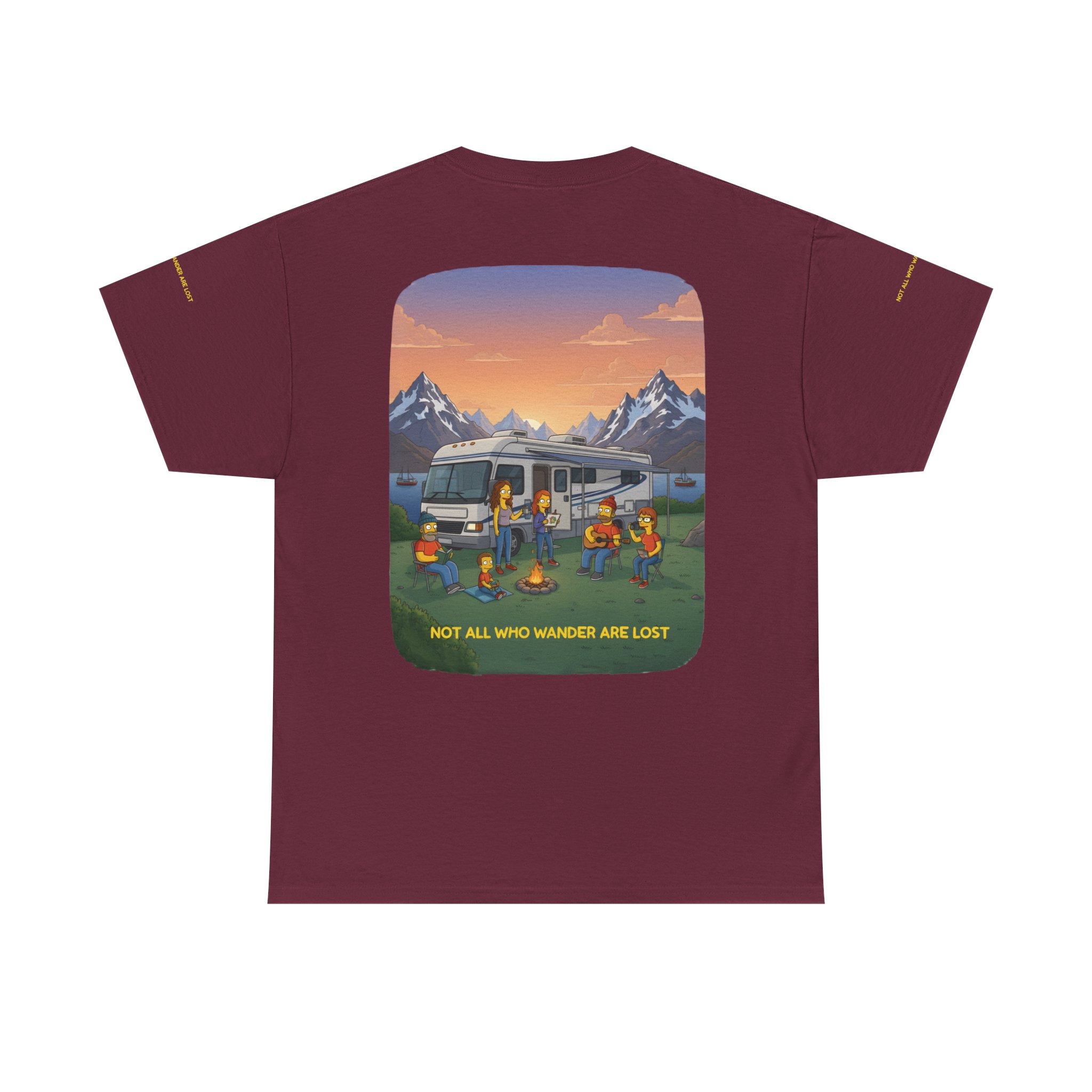 Unisex Heavy Cotton Tee — "Not All Who Wander Are Lost" Design Sitcom-Line