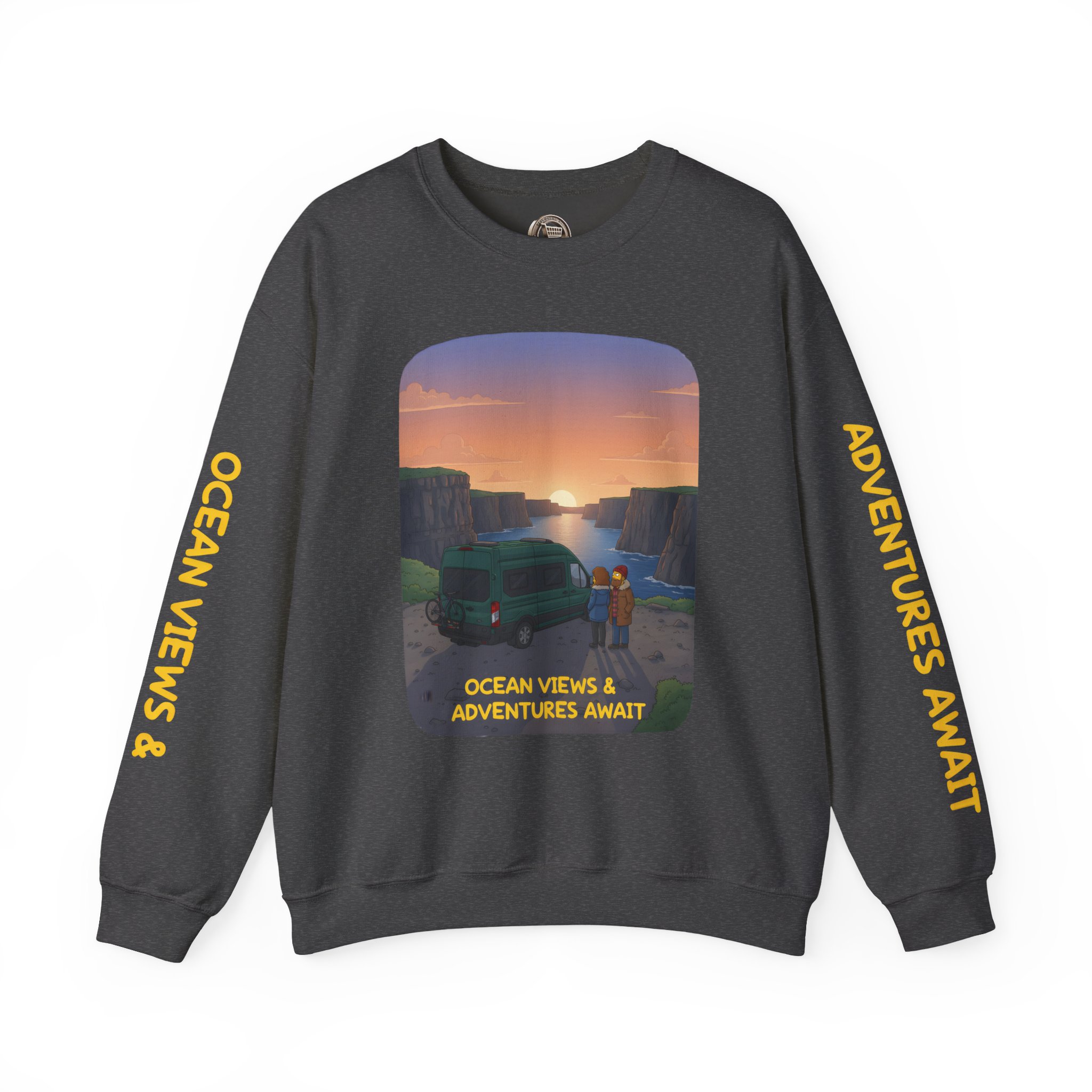 4147158783471069143_2048.jpeg Unisex Heavy Blend™ Crewneck Sweatshirt — "Ocean Views-Adventures Awaits" Design Sitcom-Line
