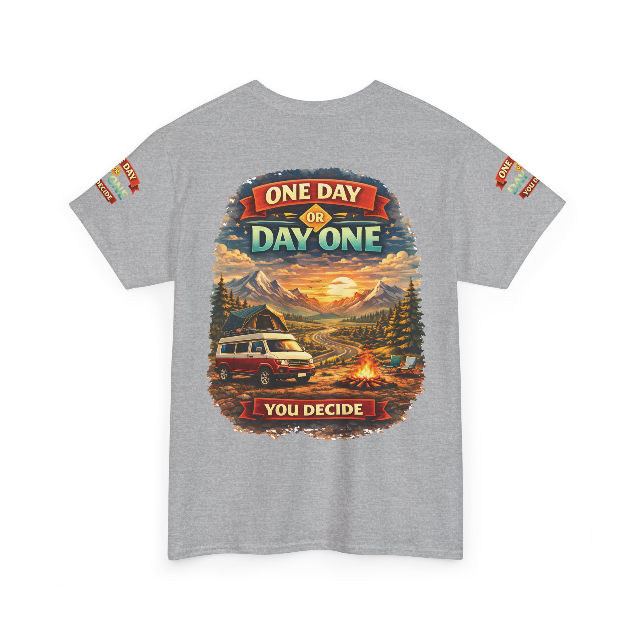 4150938289218001171_2048.jpeg Unisex Heavy Cotton Tee — "One Day Or Day One" Design Scenic-Line