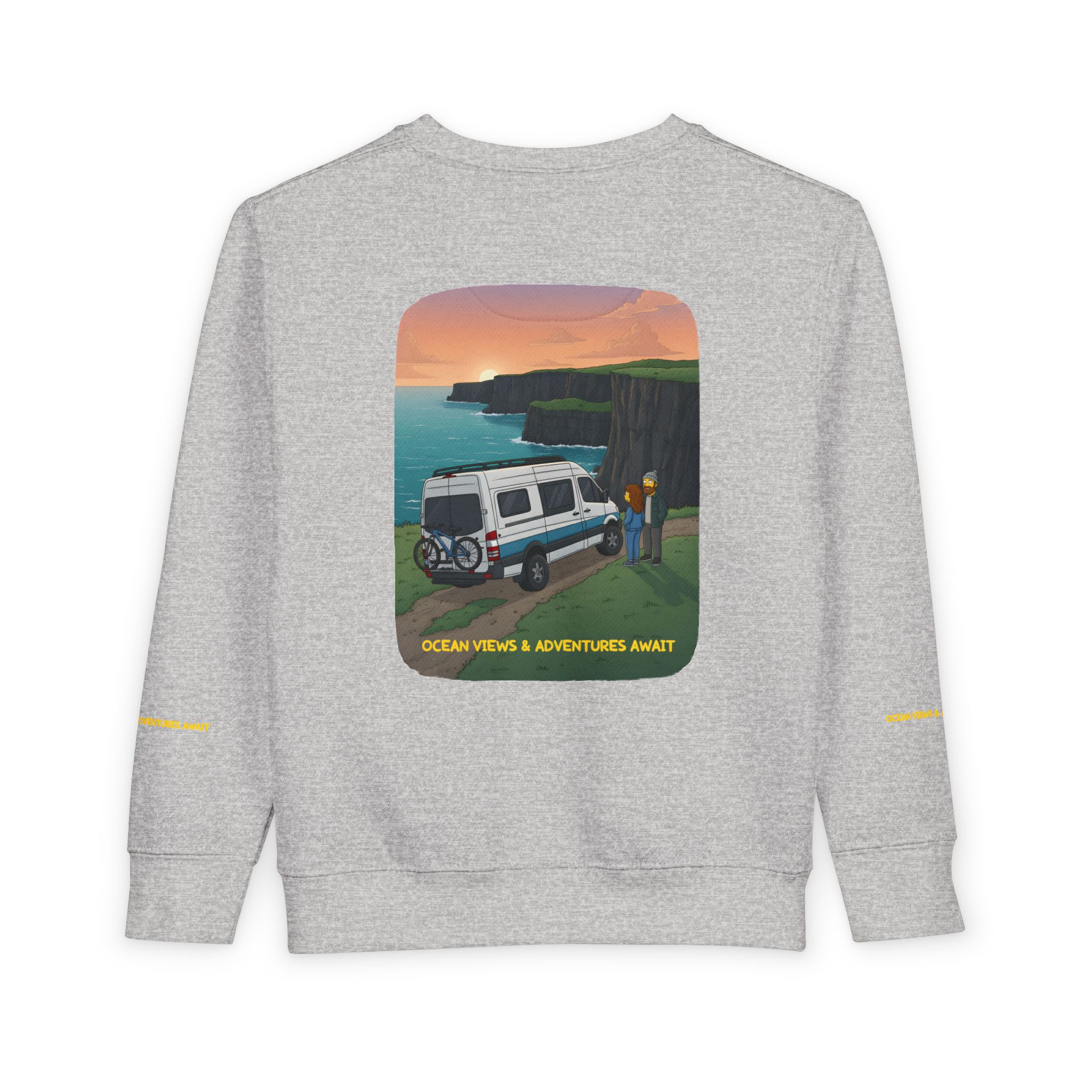 Toddler Sweatshirt - "Ocean Views-Adventures Awaits" (Design Sitcom-Line)