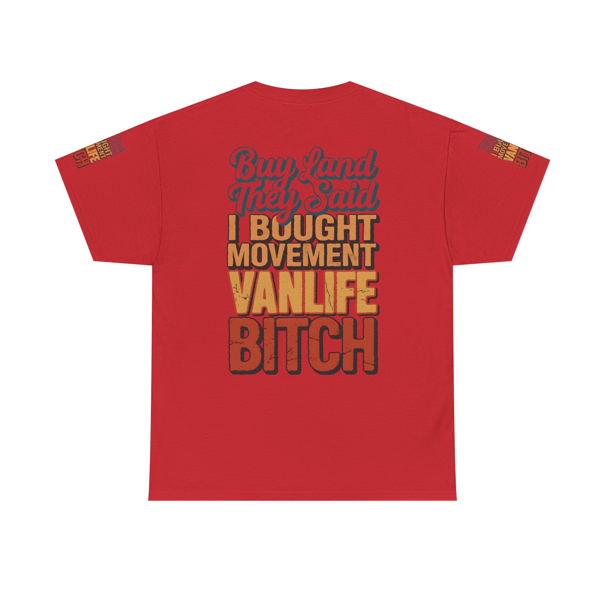 Unisex Heavy Cotton Tee — "Buy Land They Said" Design F**K-Line