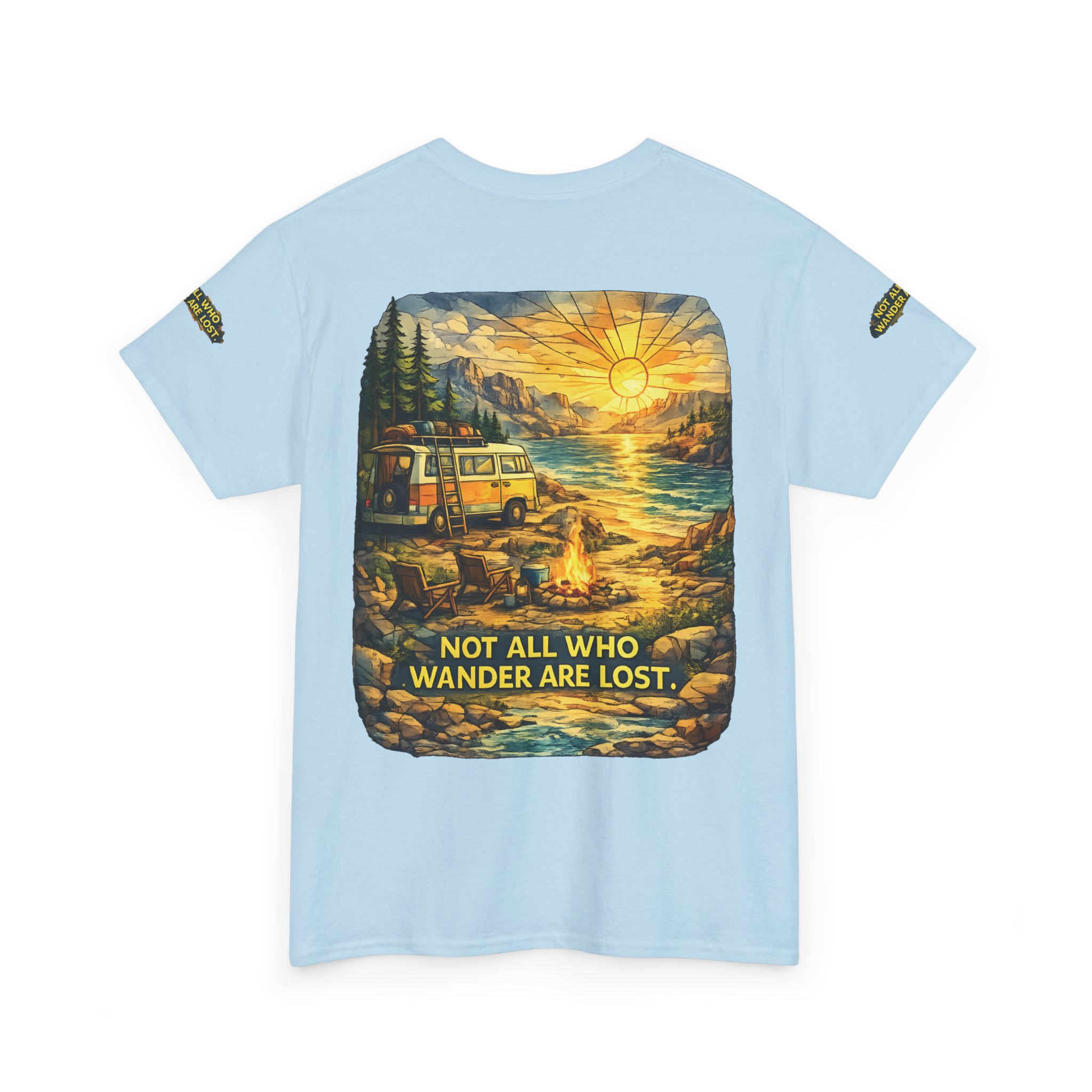 4162445671074371994_2048.jpeg Unisex Heavy Cotton Tee — "Not All Who Wander Are Lost " Design Cubic-Line