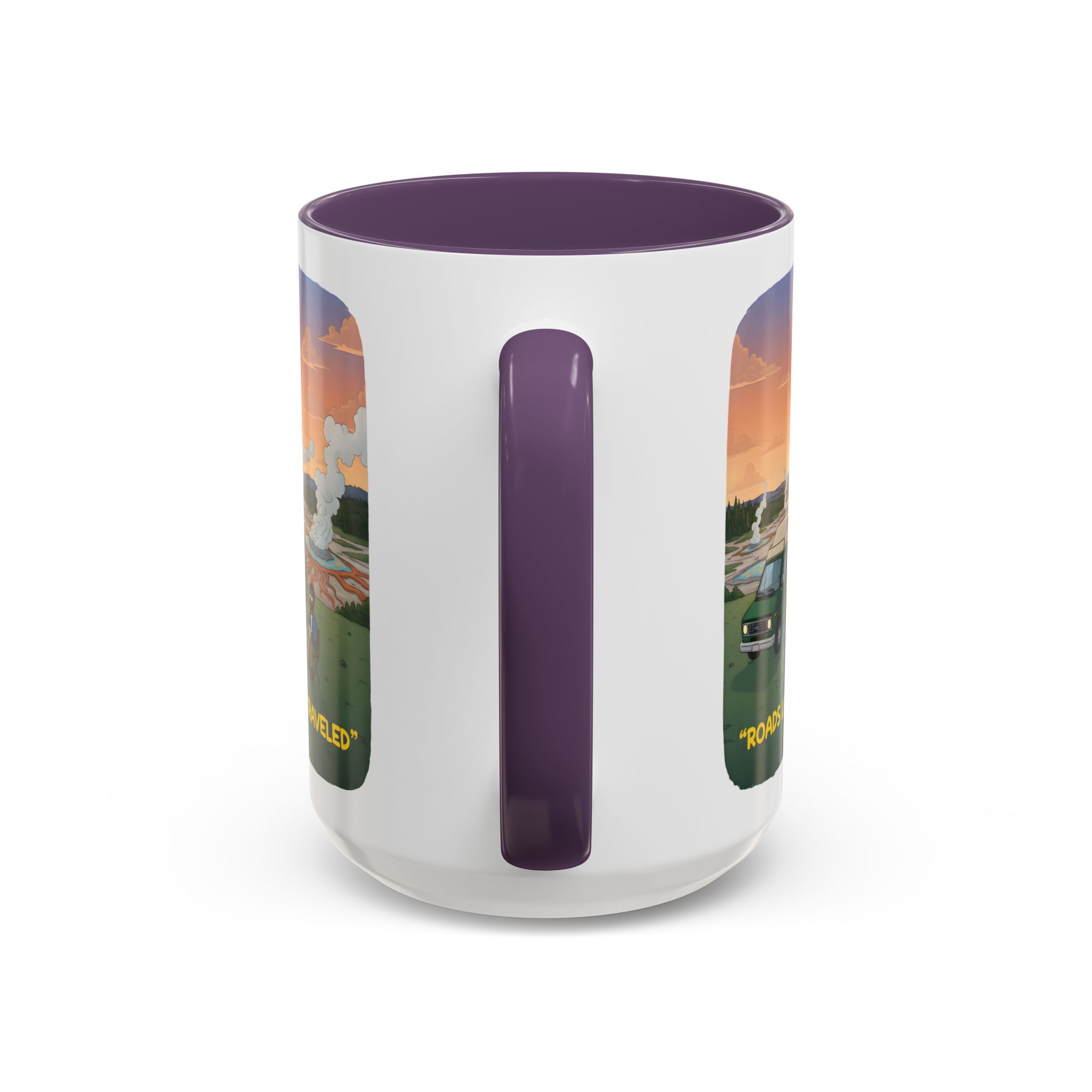 Accent Coffee Mug (11, 15oz) — "Roads Less Traveled" Design Sitcom-Line