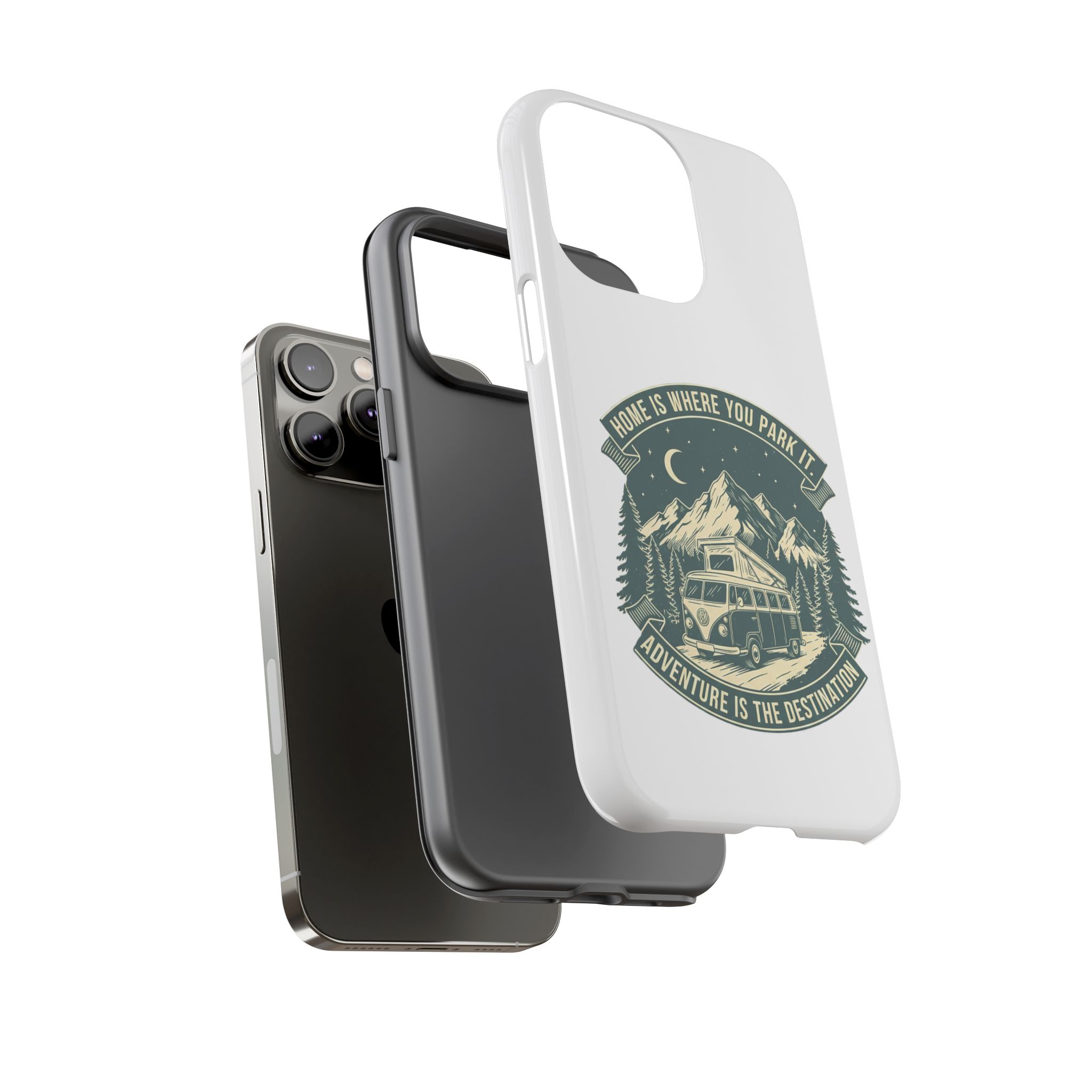 Phone Case — "Home Is Where You Park It-Adventure is the destination" Camper Van Design