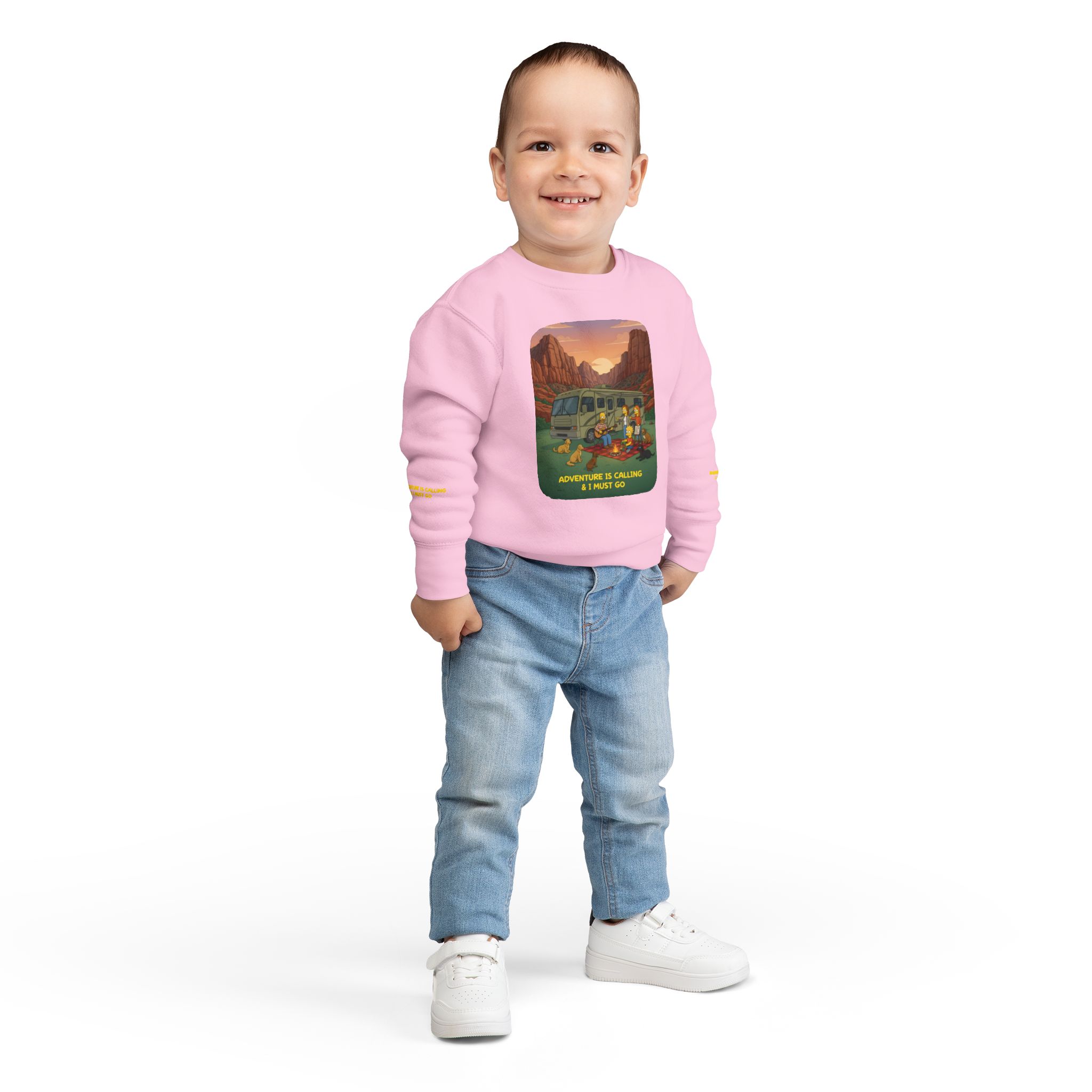 Toddler Sweatshirt - "Adventure Is Calling-I Must Go" (Design Sitcom-Line)