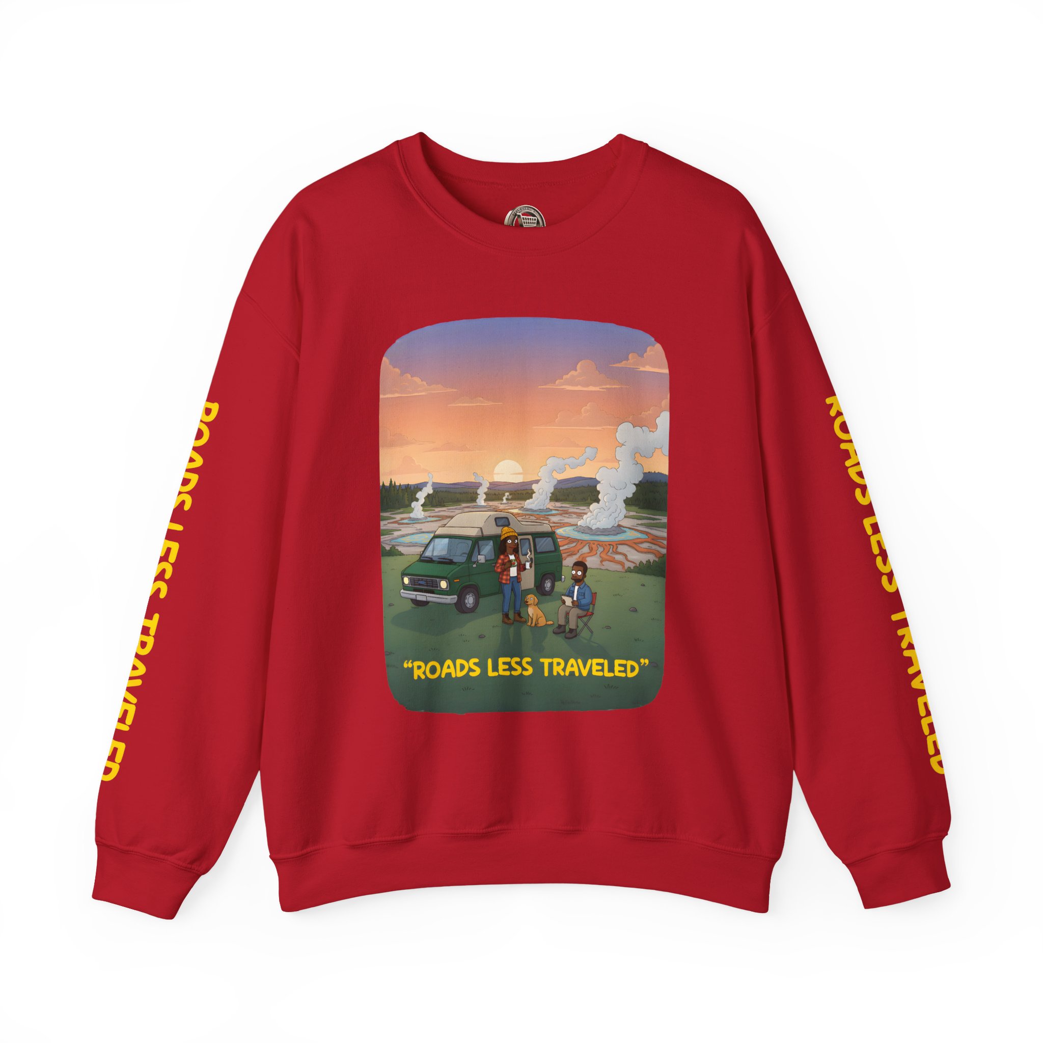 Unisex Heavy Blend™ Crewneck Sweatshirt — "Roads Less Traveled" Design Sitcom-Line