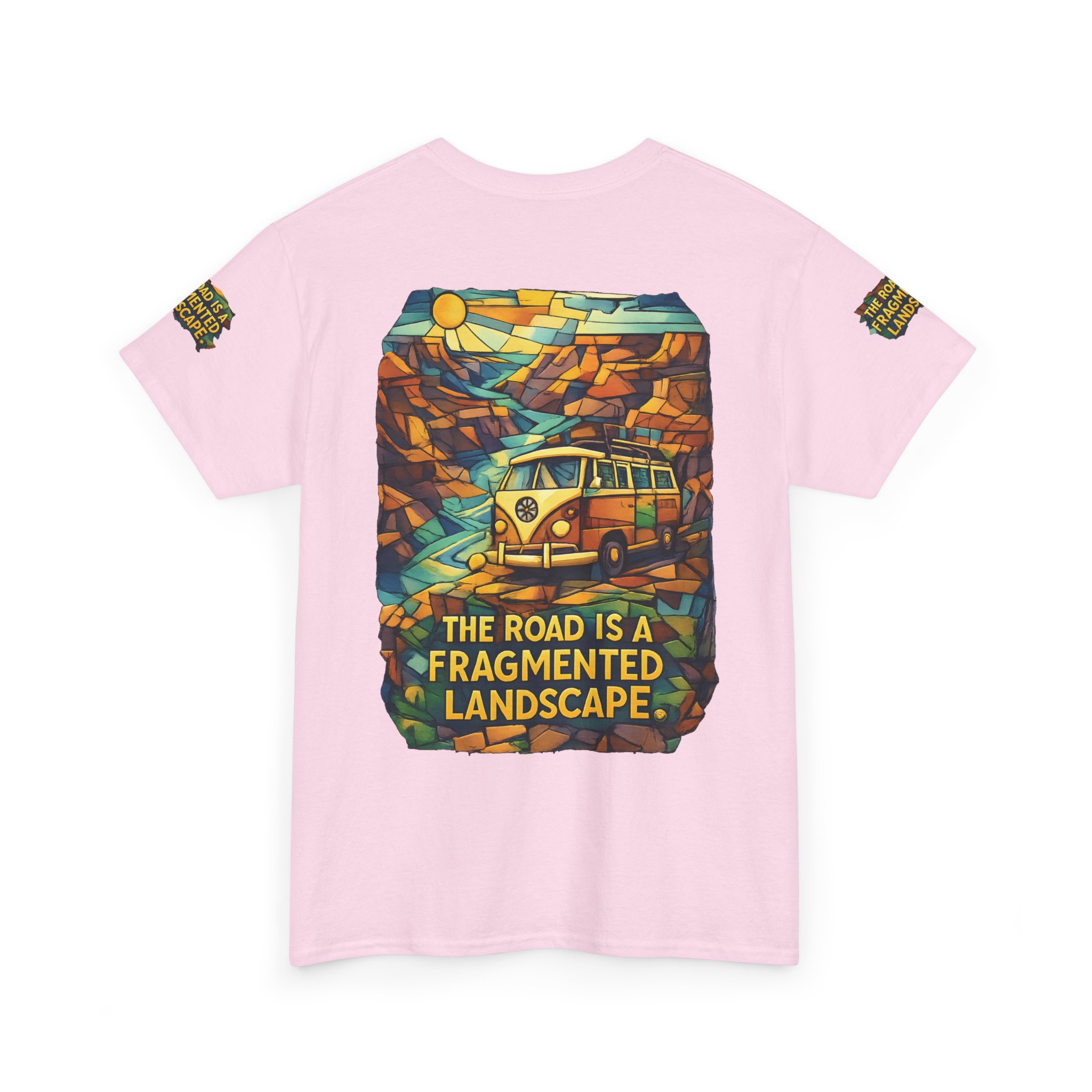 4173404329830014089_2048.jpeg Unisex Heavy Cotton Tee — "The Road Is A Fragmented Landscape" Design Cubic-Line