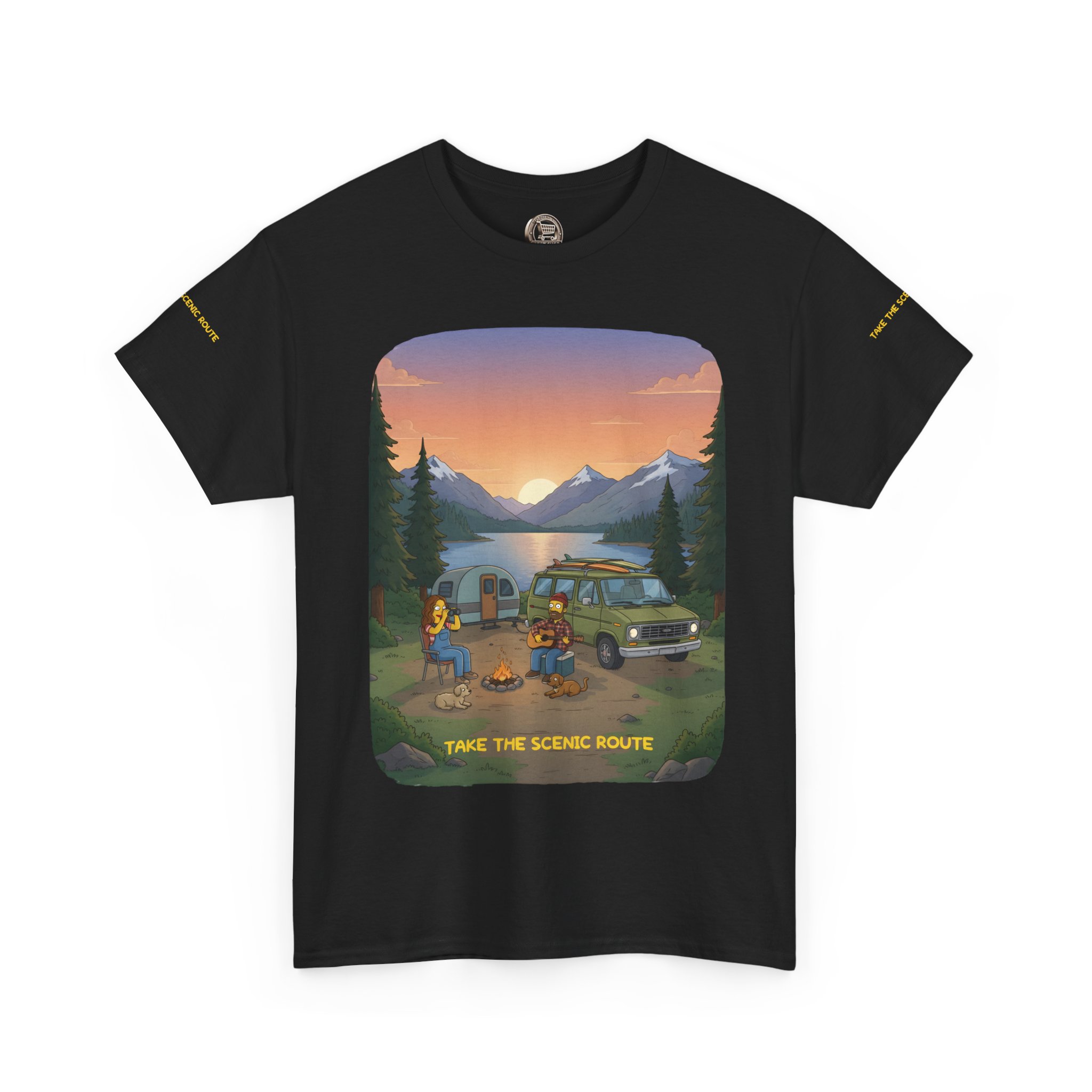 Unisex Heavy Cotton Tee — "Take The Scenic Route" Design Sitcom-Line