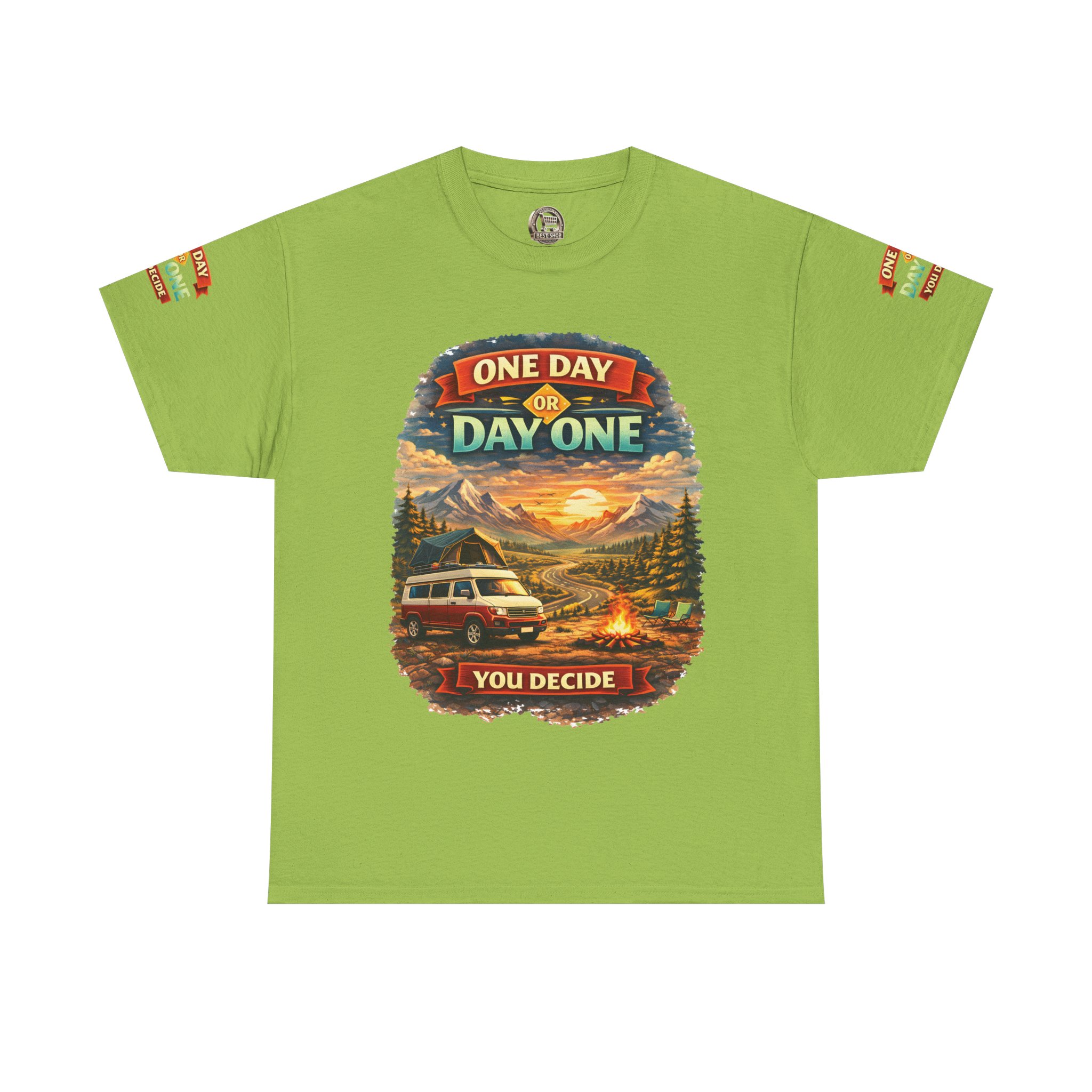 4194840916462342278_2048.jpeg Unisex Heavy Cotton Tee — "One Day Or Day One" Design Scenic-Line
