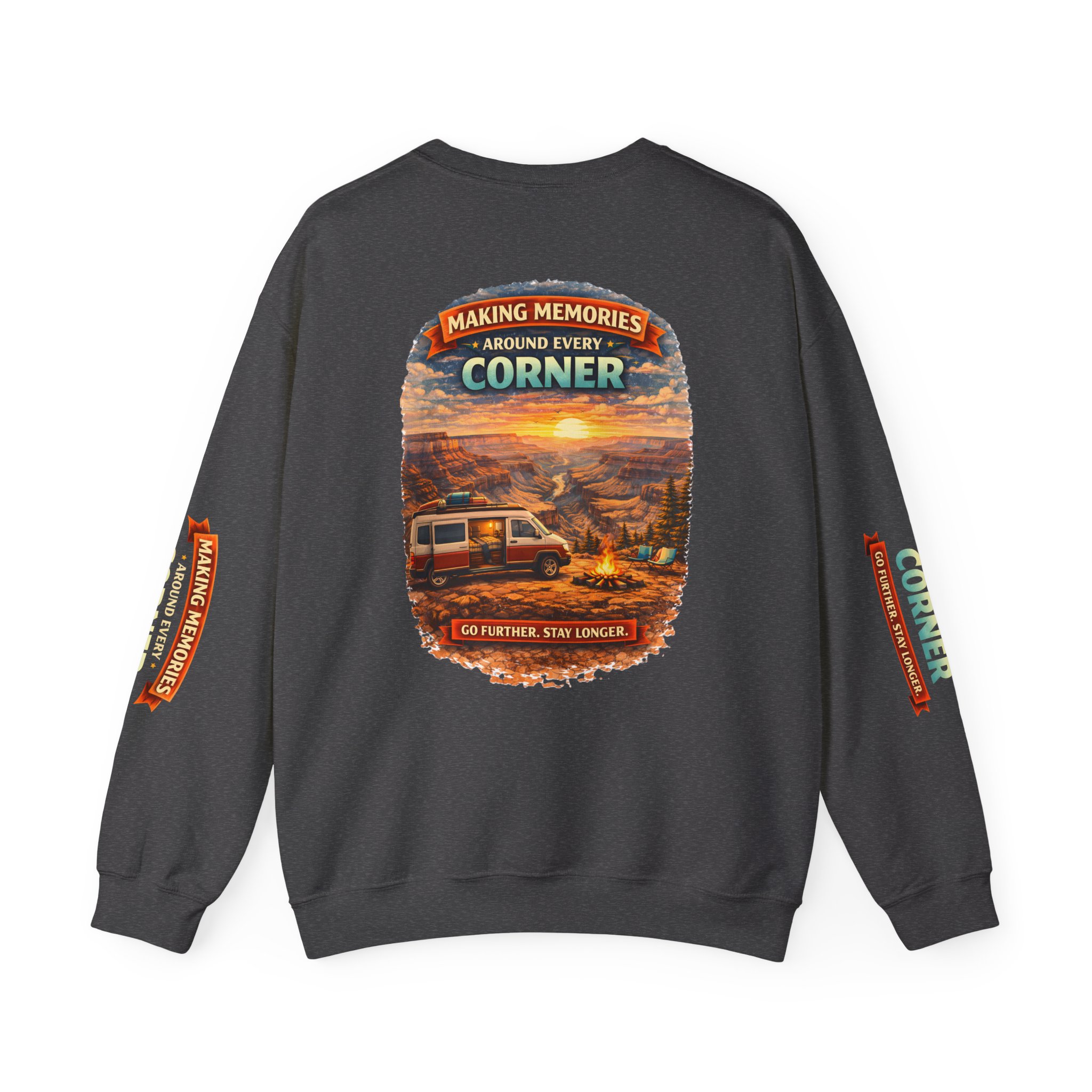 Unisex Heavy Blend™ Crewneck Sweatshirt — "Making Memories Around Every Corner" Design Scenic-Line