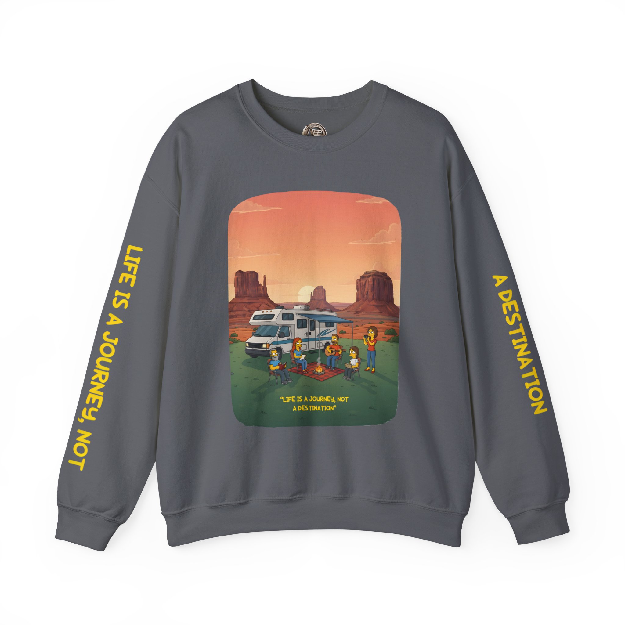 Unisex Heavy Blend™ Crewneck Sweatshirt — "Life Is A Journey-Not A Destination" Design Sitcom-Line