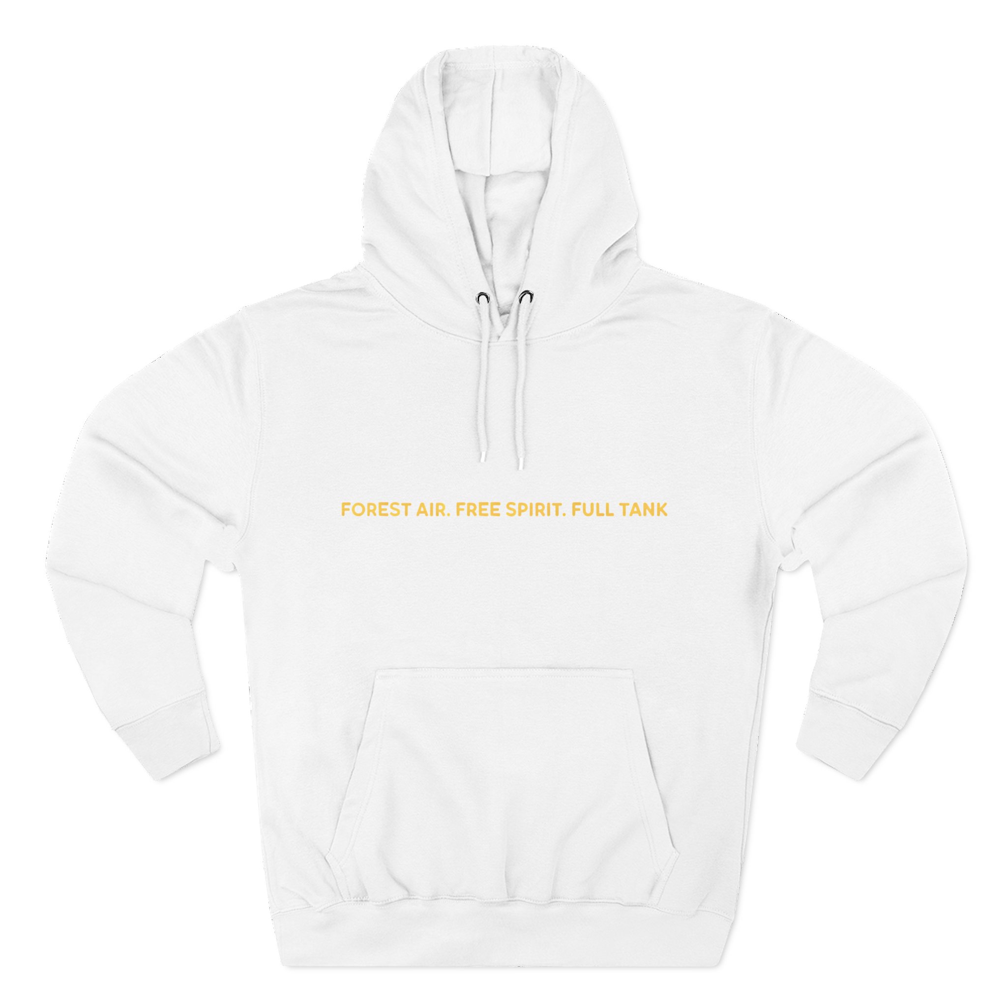 Three-Panel Fleece Hoodie - "Forest Air Free Spirit Full Tank" Design Sitcom-Line