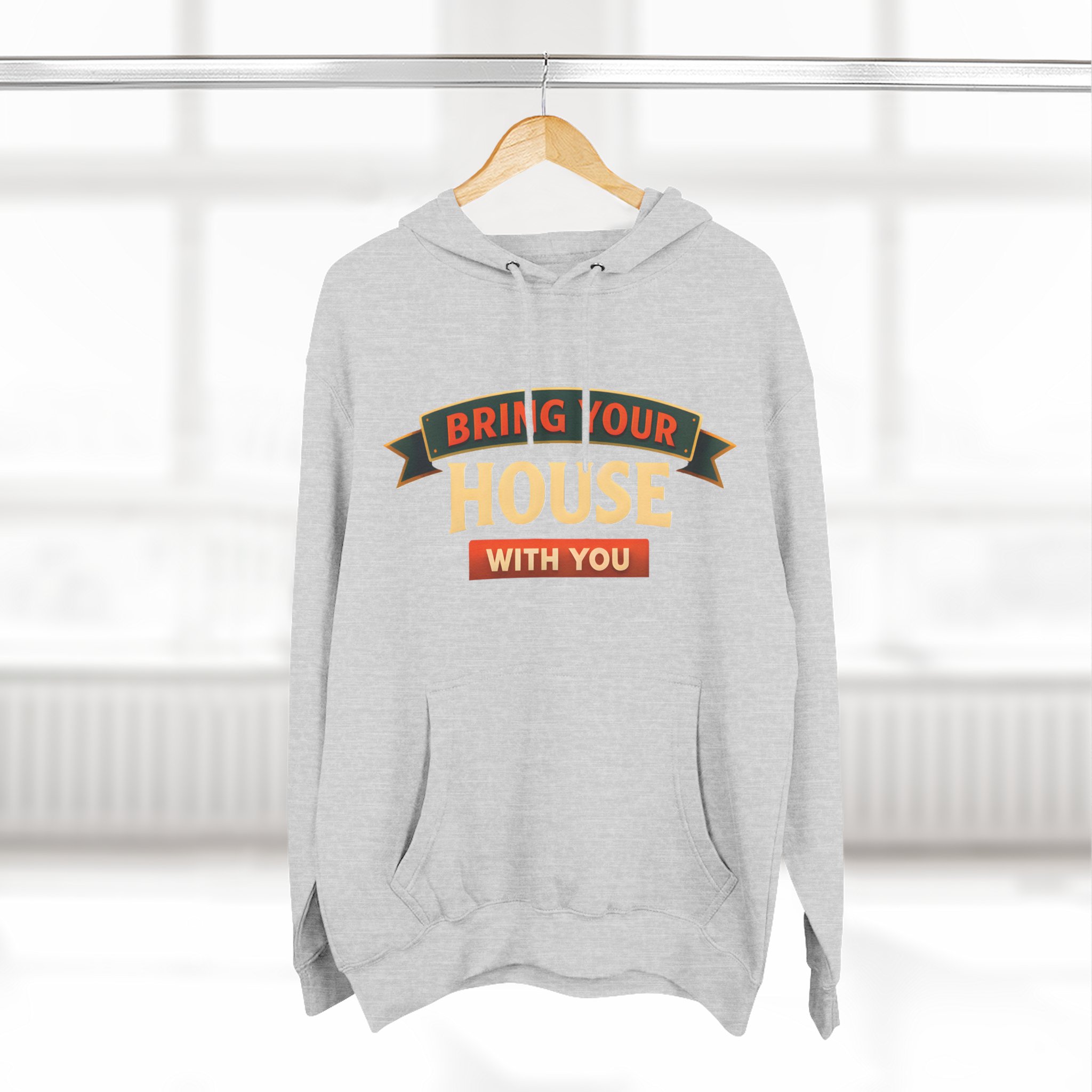 Three-Panel Fleece Hoodie - "Live Is A Journey-Bring Your House With You" Design Scenic-Line