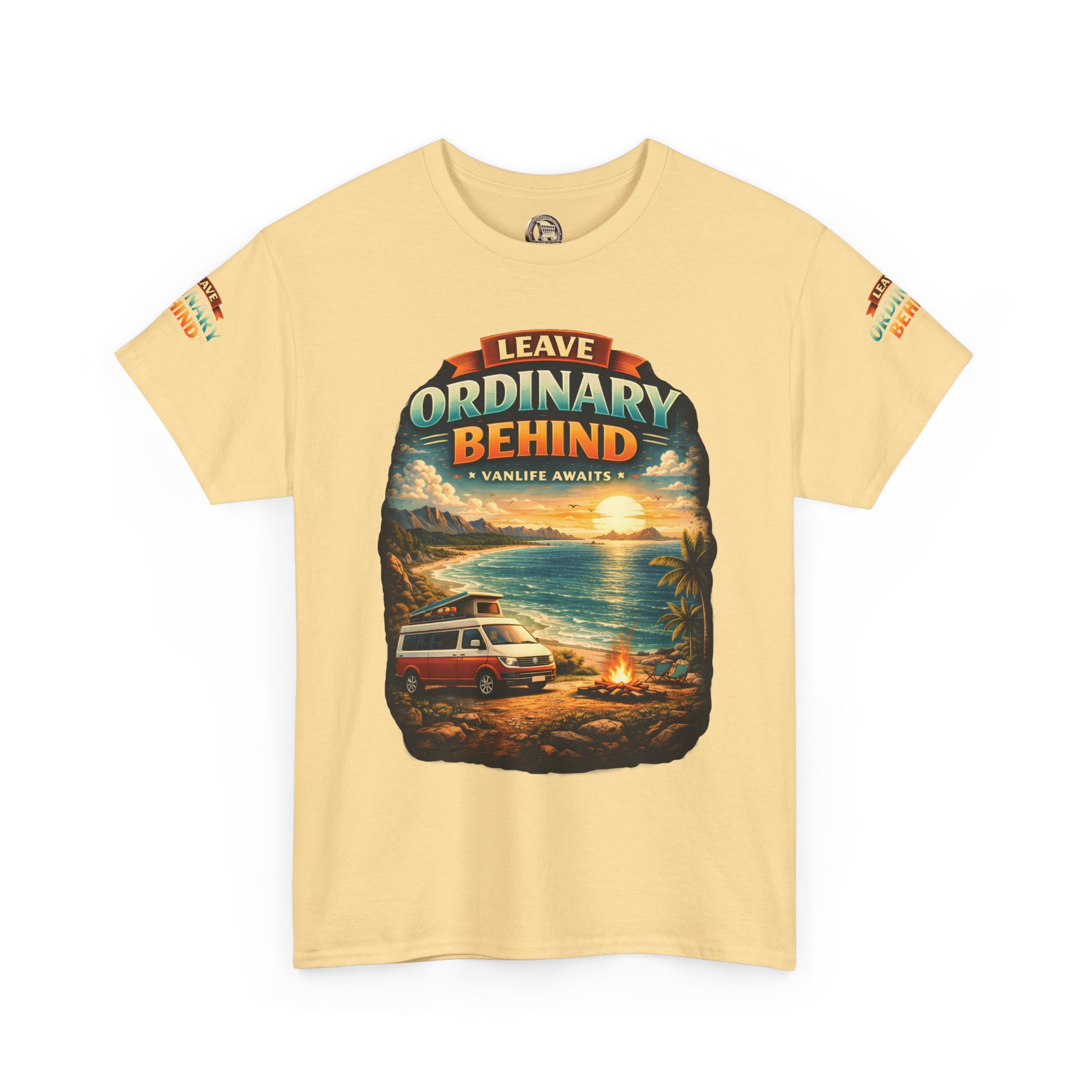 Unisex Heavy Cotton Tee — "Leave Ordinary Behind" Design Scenic-Line