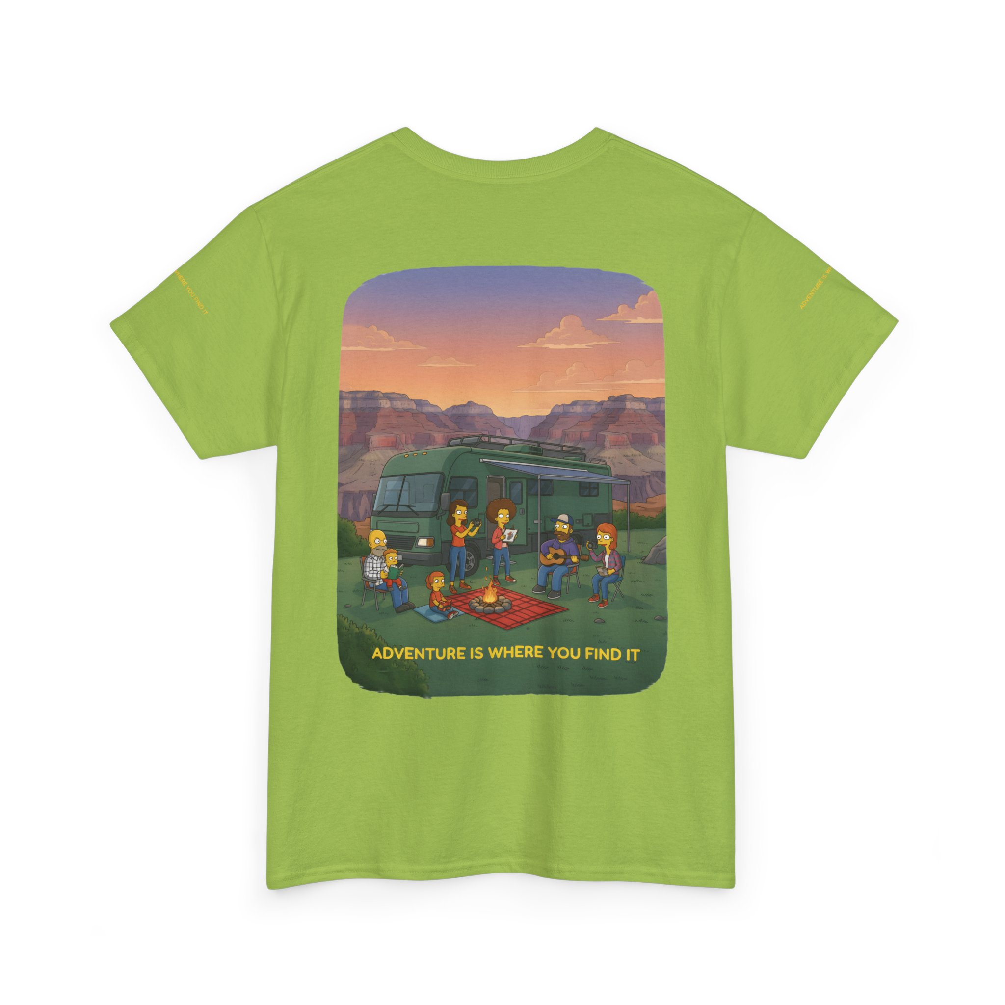 Unisex Heavy Cotton Tee — "Adventure Is Where You Find It" Design Sitcom-Line