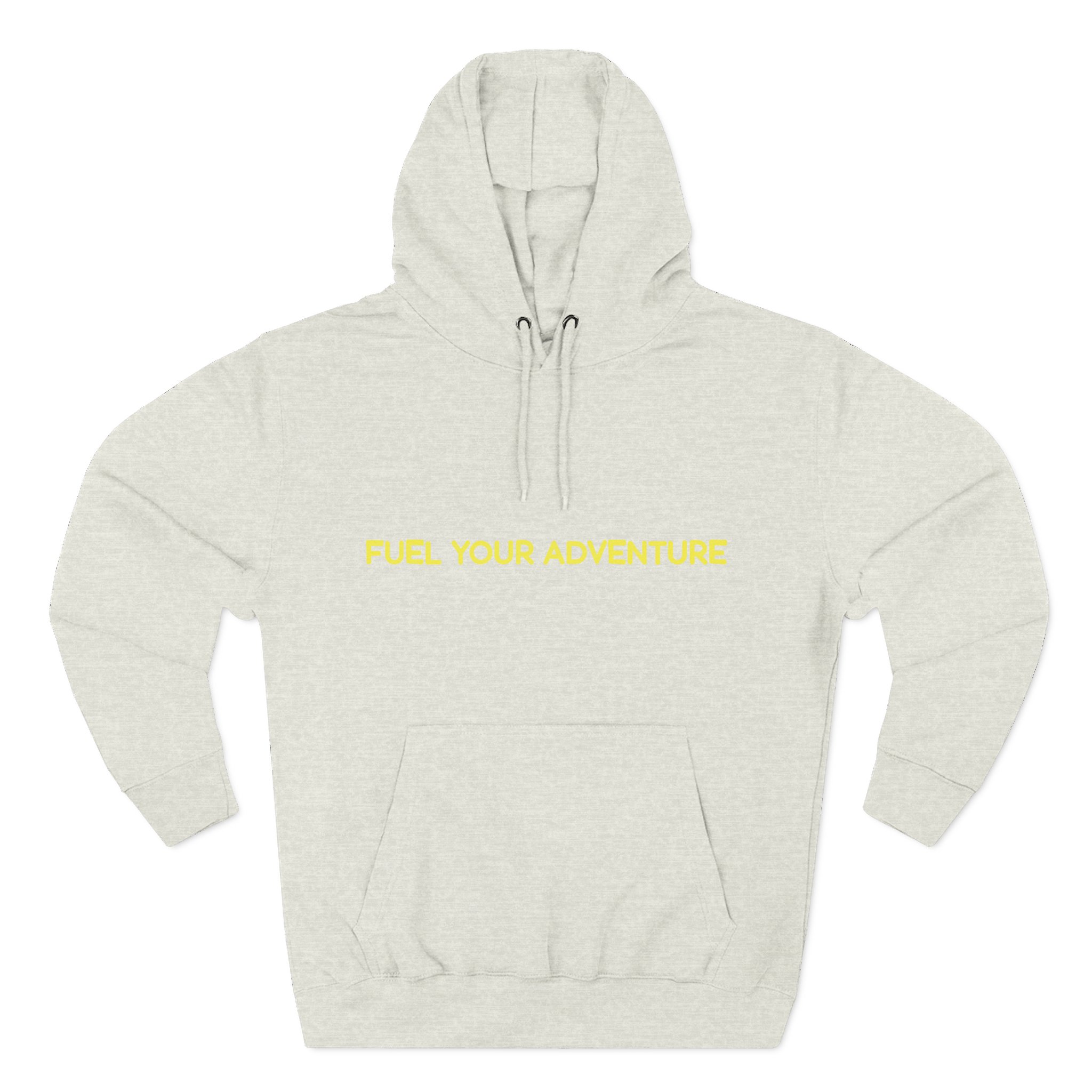 Three-Panel Fleece Hoodie - "Fuel Your Adventure" Design Sitcom-Line