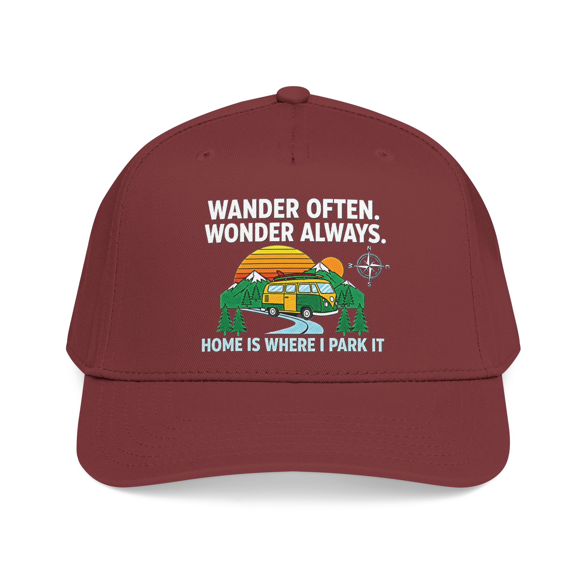 Baseball Cap — "Fueled by Exploration" Adventure Is My Compass Camper Hat